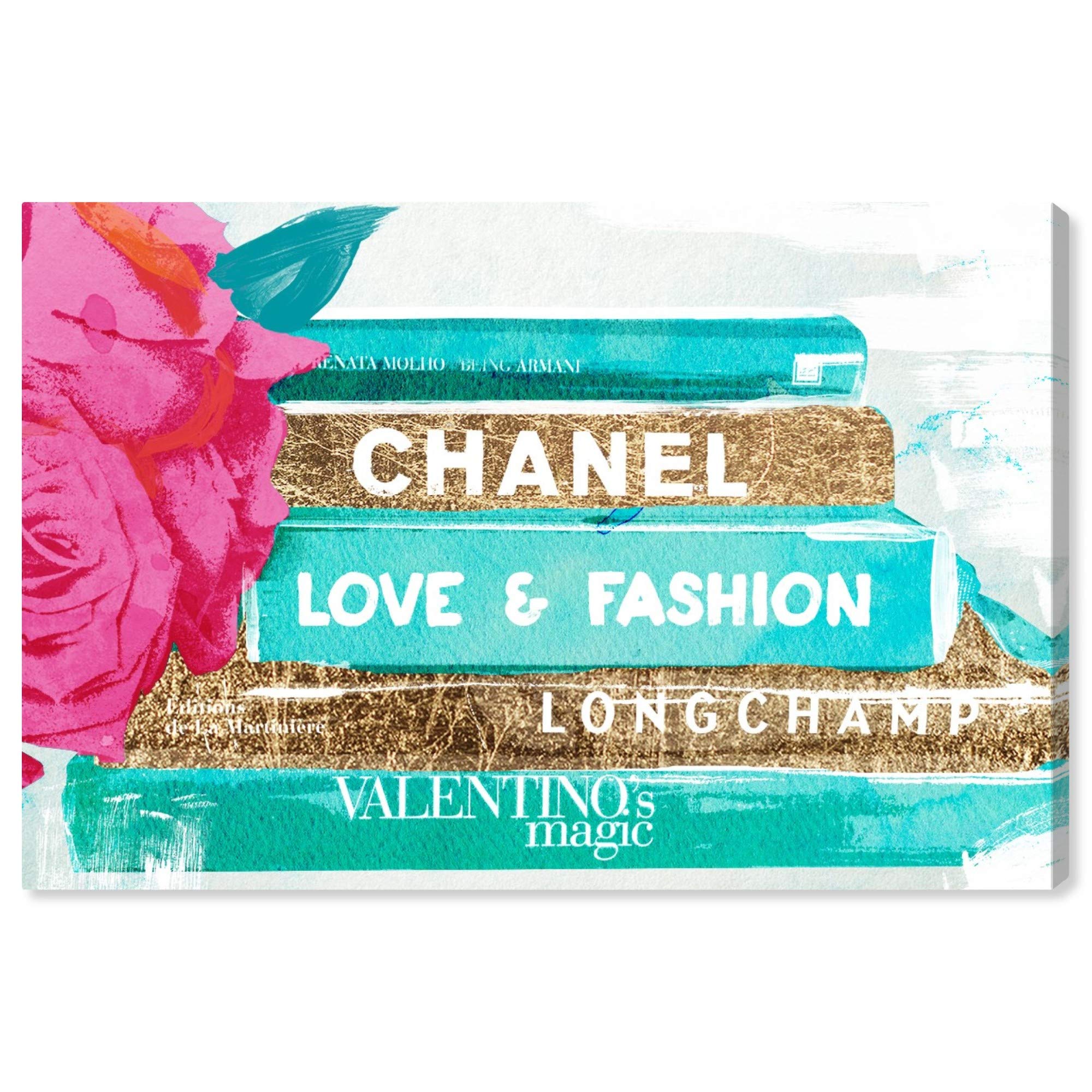 Stylish 'Ideals of Style' Fashion Wall Art Canvas Print - 54x36 Inches in Blue & Gold | Perfect for Living Room, Bedroom or Office Decor