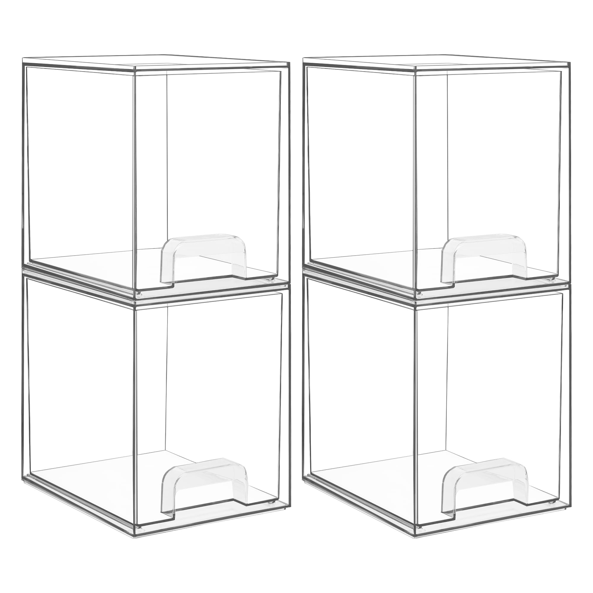 Vtopmart 4-Pack Clear Stackable Plastic Storage Drawers - 7.6