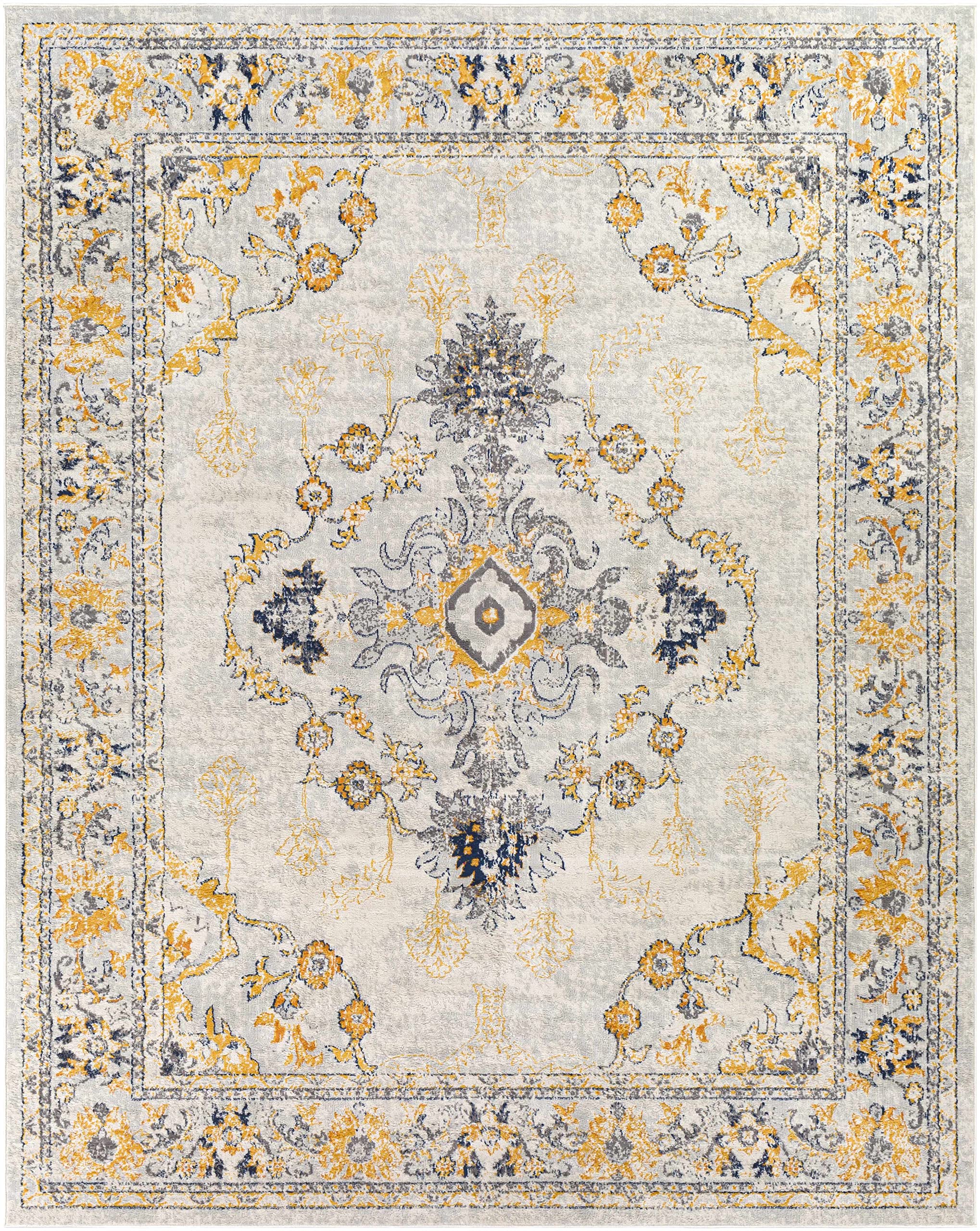 Traditional Hauteloom Mistley Area Rug - Orange, Gray, Beige - 5'3