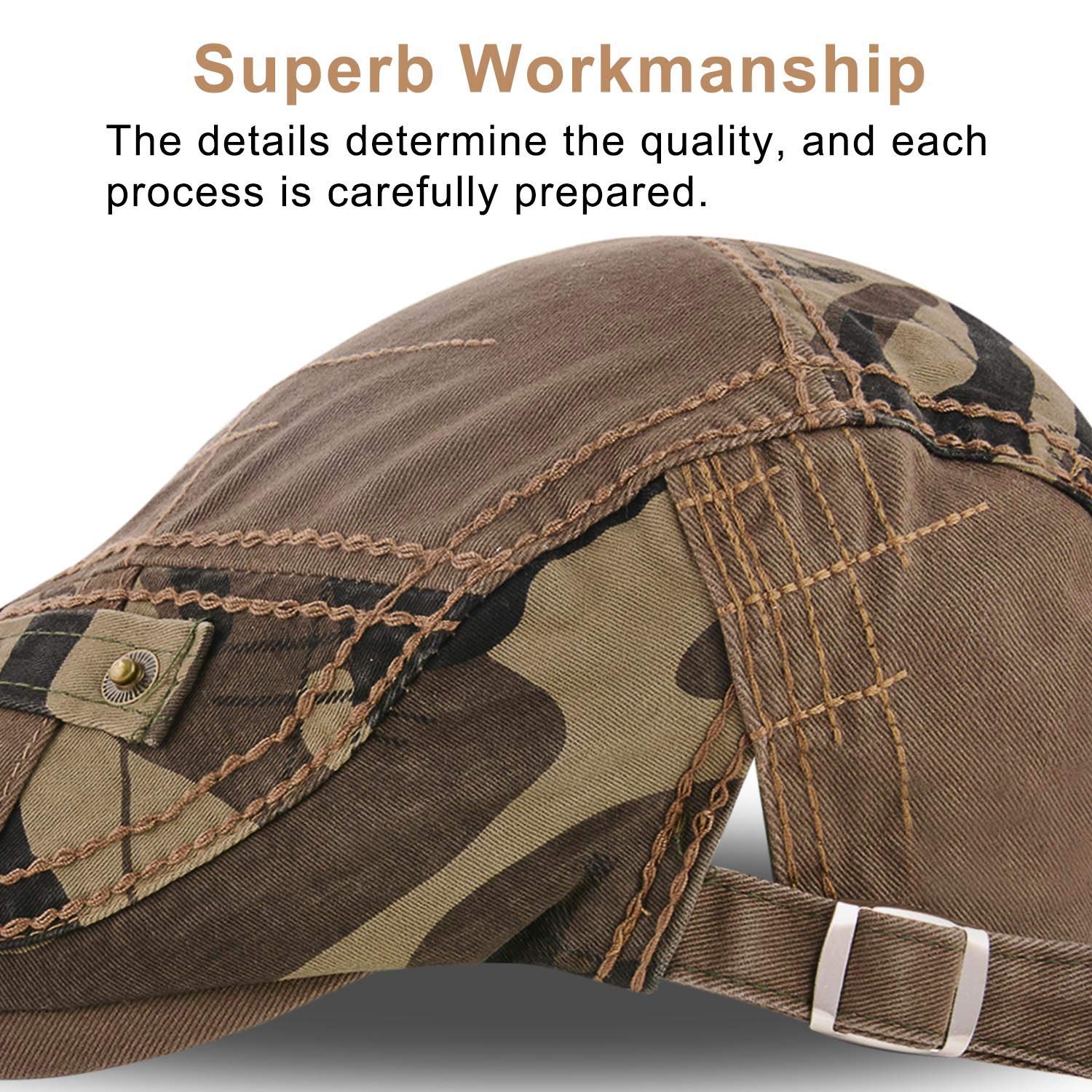 MMOACC Men's Cotton Beret Hat - Adjustable Newsboy Cap, Cabbie & Gatsby Style Flat Driving Hat for Casual Wear & Vintage Fashion | Perfect for Daily Outfits, Parties & Costumes