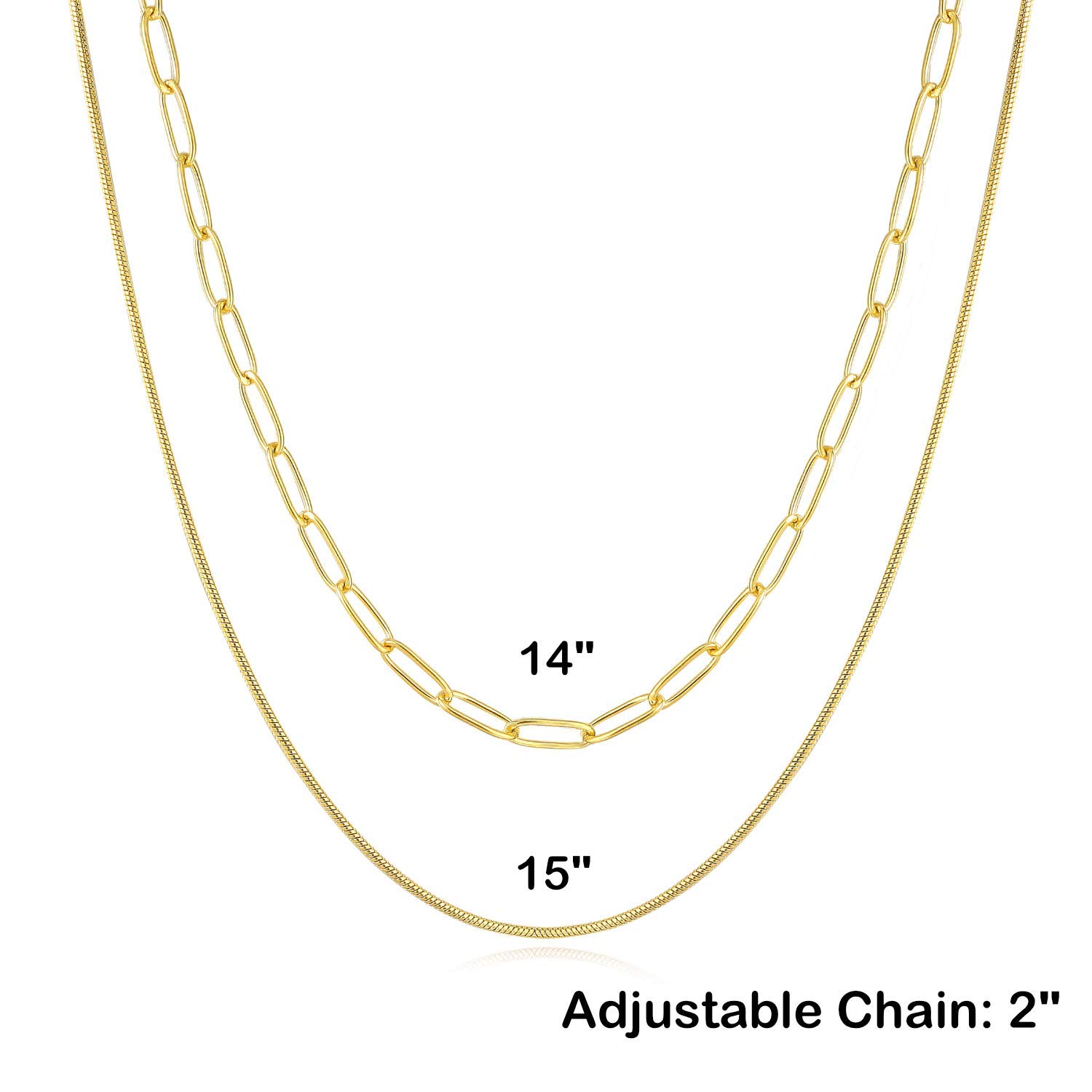 Layered Gold Chain Choker Necklace Set for Women - Cuban Link, Paper Clip, Snake & Rope Chains | Dainty Layering Jewelry for Everyday Wear, Date Night & Special Occasions