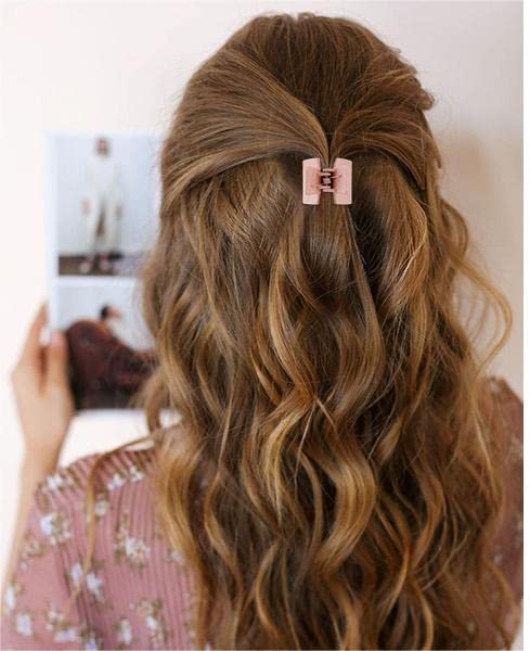 SuPoo Mini Flower Hair Clips Set - 22pcs Small Square Claw Clips for Thin Hair, Tiny Hair Accessories for Girls & Women | Perfect for School, Parties, Weddings & Daily Styling