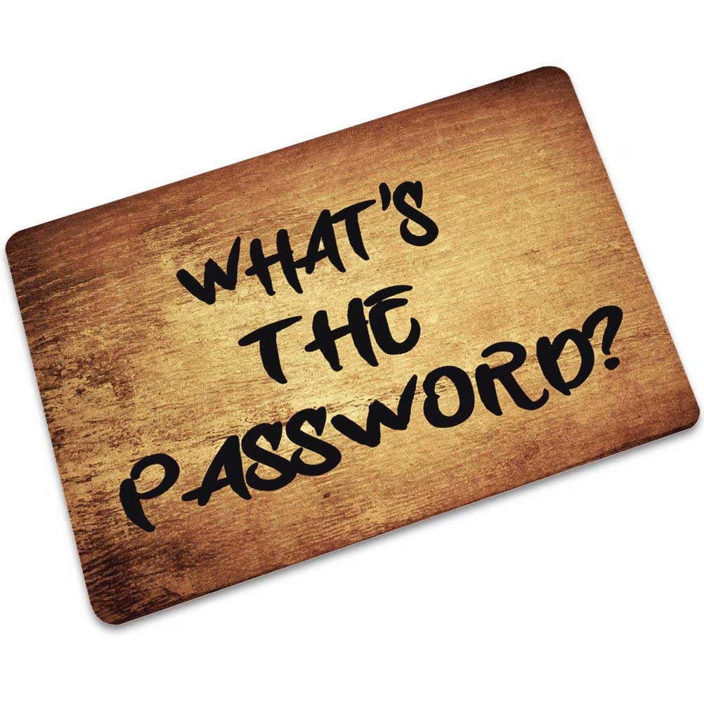 YQ Park 'What's The Password?' Funny Doormat - Non-Slip Entryway Rug for Office, Foyer, Hall, Bedroom, Kitchen & Home Decor | Perfect for Greeting Guests & Adding Humor