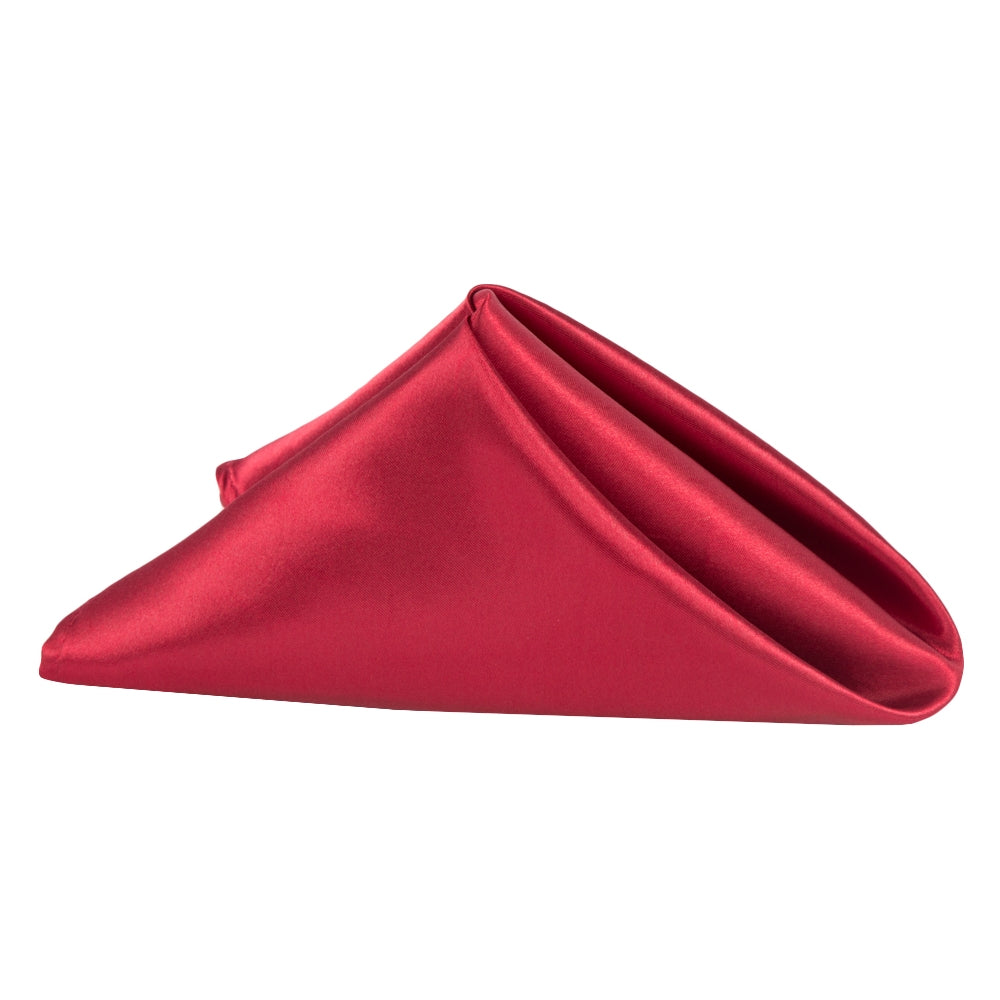 20x20 Inch Burgundy Satin Napkins for Weddings, Parties, and Formal Dining - Elegant Table Decor
