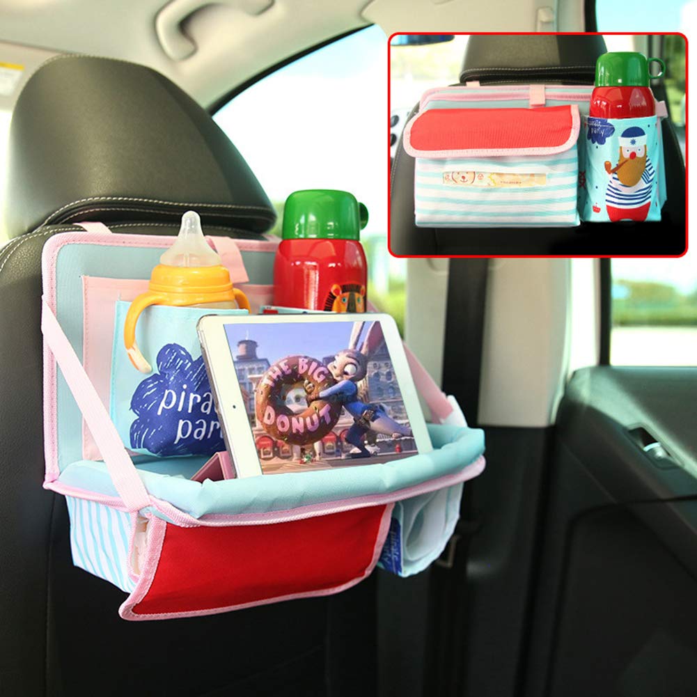 HomDSim Multifunctional Car Backseat Organizer - Foldable Oxford Cloth Storage with Dining Tray for Baby & Kids | Perfect for Road Trips, Snacks, Toys & Organization