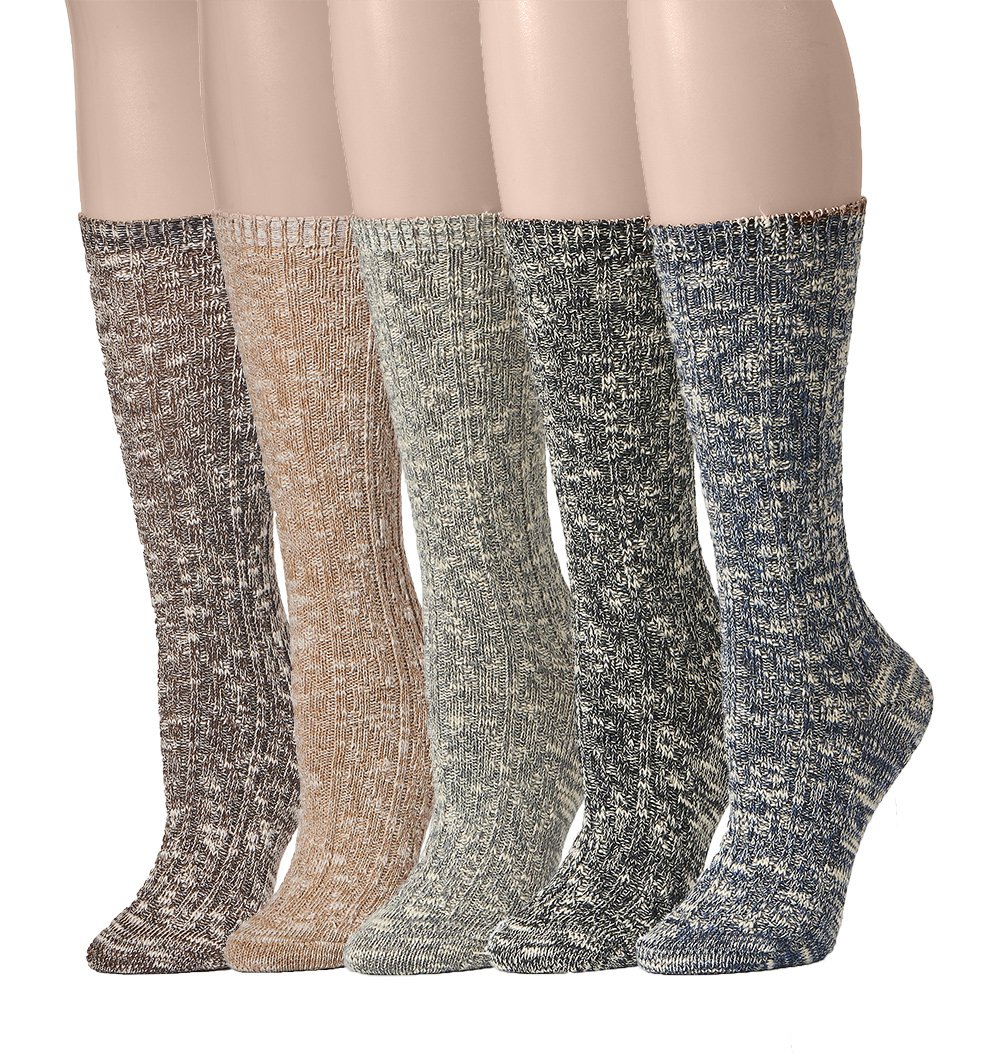Leotruny Women's Slouch Vintage Knit Cotton Boot Socks - Warm Winter Crew Socks for Women - Perfect for Boots, Casual Outfits & Cold Weather Fashion