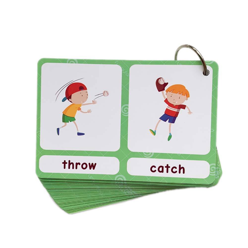 Richardy 100 Groups English Antonyms Flashcards - Vocabulary Building Pocket Cards for Kids | Educational Learning Toys for Preschool & Kindergarten | Perfect for Classroom, Homeschool & Travel Use