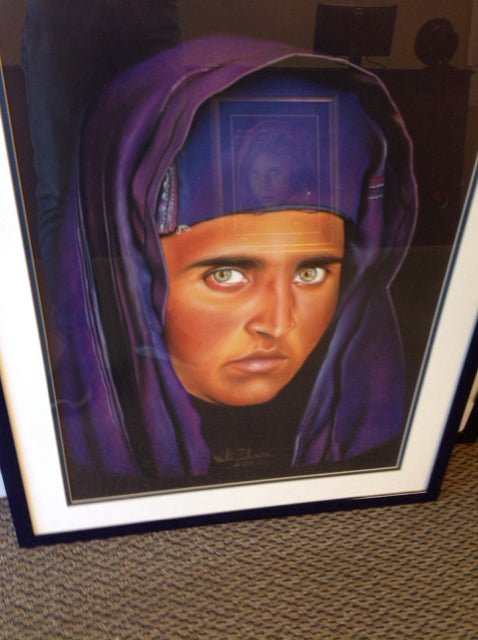24x31 Signed 2004 Afghan Girl Print - Authentic Collectible Artwork for Home Decor & Office Wall Art