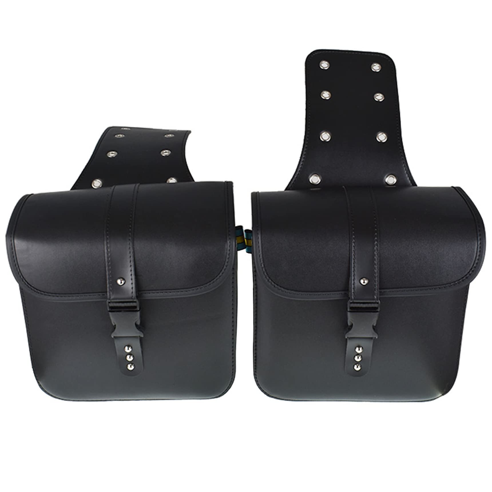 2 Pack PU Leather Motorcycle Saddlebags - Waterproof Storage Luggage Bags for Harley Sportster 883 & Dyna - Perfect for Road Trips & Daily Commuting