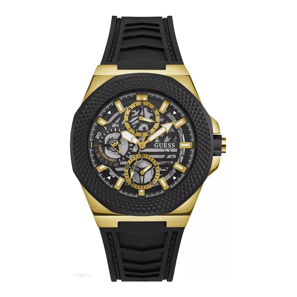 GUESS Men's 44mm Stainless Steel Chronograph Watch with Date Window - Water Resistant, Fashionable & Durable for Business, Casual & Outdoor Activities
