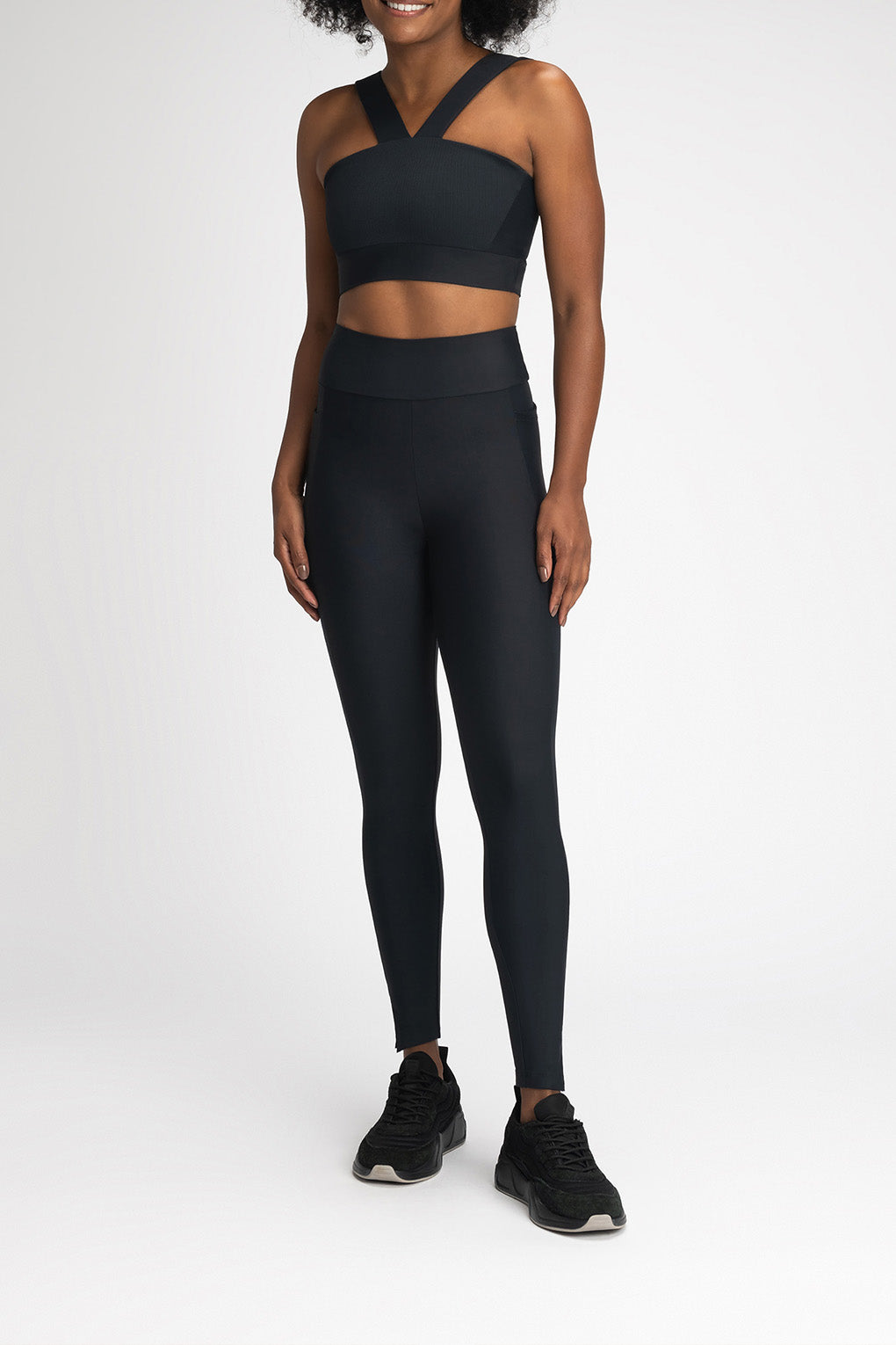 High Waist Ribbed Block Pocket Leggings for Women - Yoga, Running, Workout & Everyday Wear