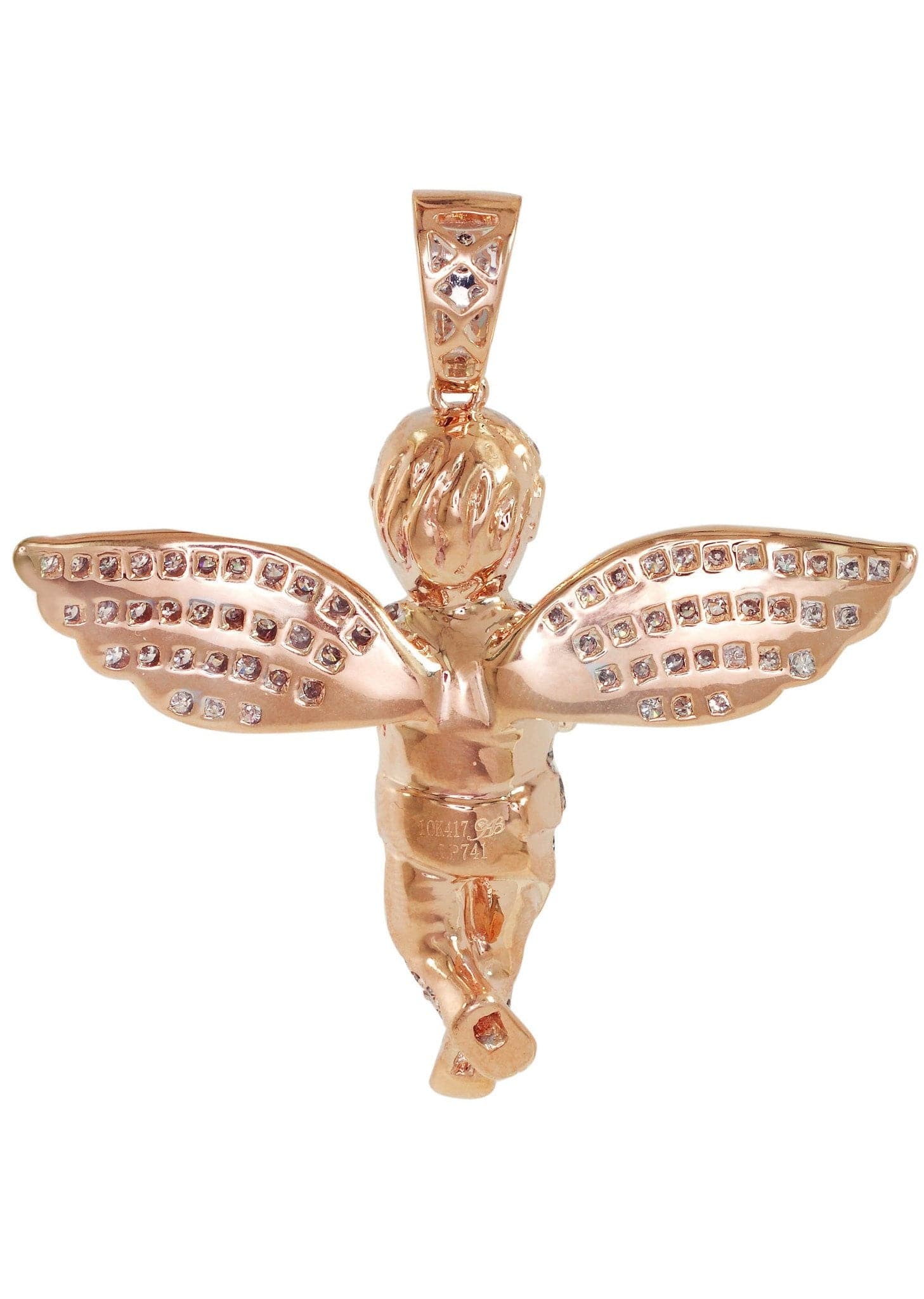 Diamond Angel Pendant Necklace - 16.86g Solid Gold with 2.63 Carat Genuine Diamonds | Elegant Jewelry Gift for Women | Perfect for Weddings, Anniversaries & Special Occasions
