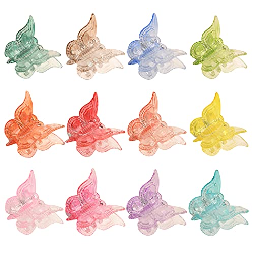 24PCS Butterfly Hair Clips for Women - Non-Slip Mini Hair Claw Clips, Fashionable Hair Accessories for Girls (Pastel Colors) - Perfect for School, Work, Parties & Everyday Hairstyles