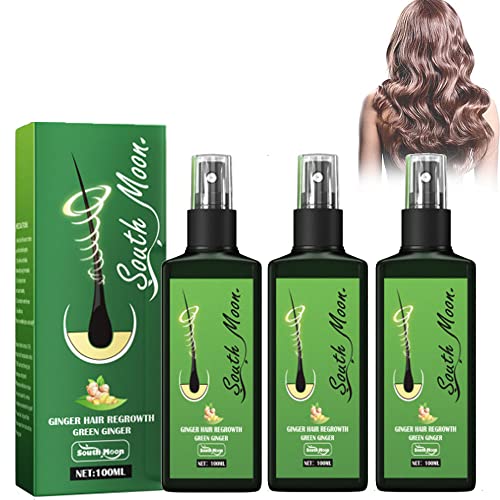 GrowthPlus Nourishing Ginger Hair Growth Spray - Anti Hair Loss Serum for Thicker, Fuller Hair | Natural Scalp Treatment for Fast Hair Regrowth & Density (3 Pack) | Perfect for Thinning Hair, Damaged Hair & Daily Hair Care Routine