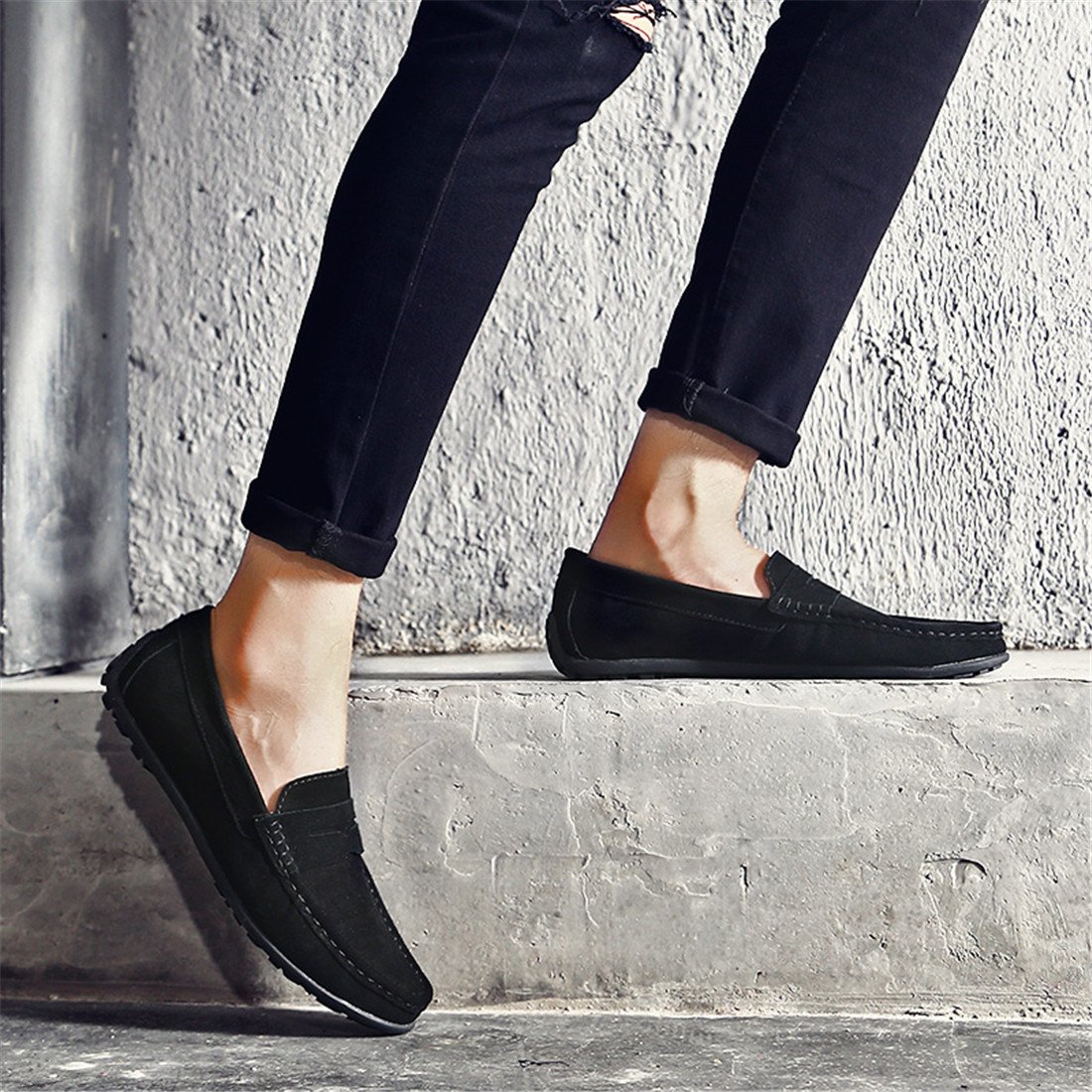 Stylish Men's Suede Leather Penny Loafers - Comfortable Slip-On Driving Moccasins & Boat Shoes for Casual Wear, Office & Outdoor Activities