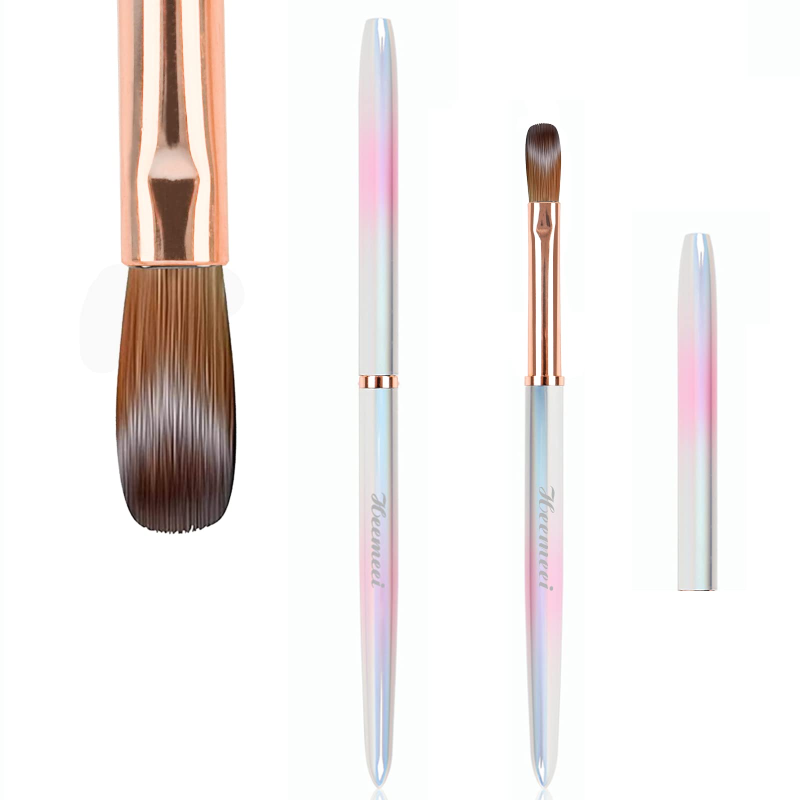 Professional Kolinsky Acrylic Nail Brush Size 8 - High Quality Nail Art Brush for Acrylic Powder Application - Perfect for Salon, DIY Manicure & Home Nail Art - Ideal for Professional Nail Technicians & Beginners (Use for French Tips, Ombre Nails & 3D Nail Designs)