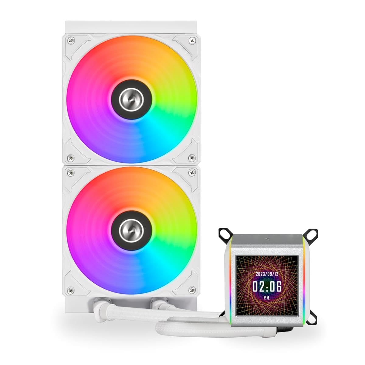 Lian-Li Galahad II LCD 280mm ARGB CPU Liquid Cooler - White | High-Performance Cooling for Gaming PCs & Workstations | Perfect for Overclocking & Silent Operation