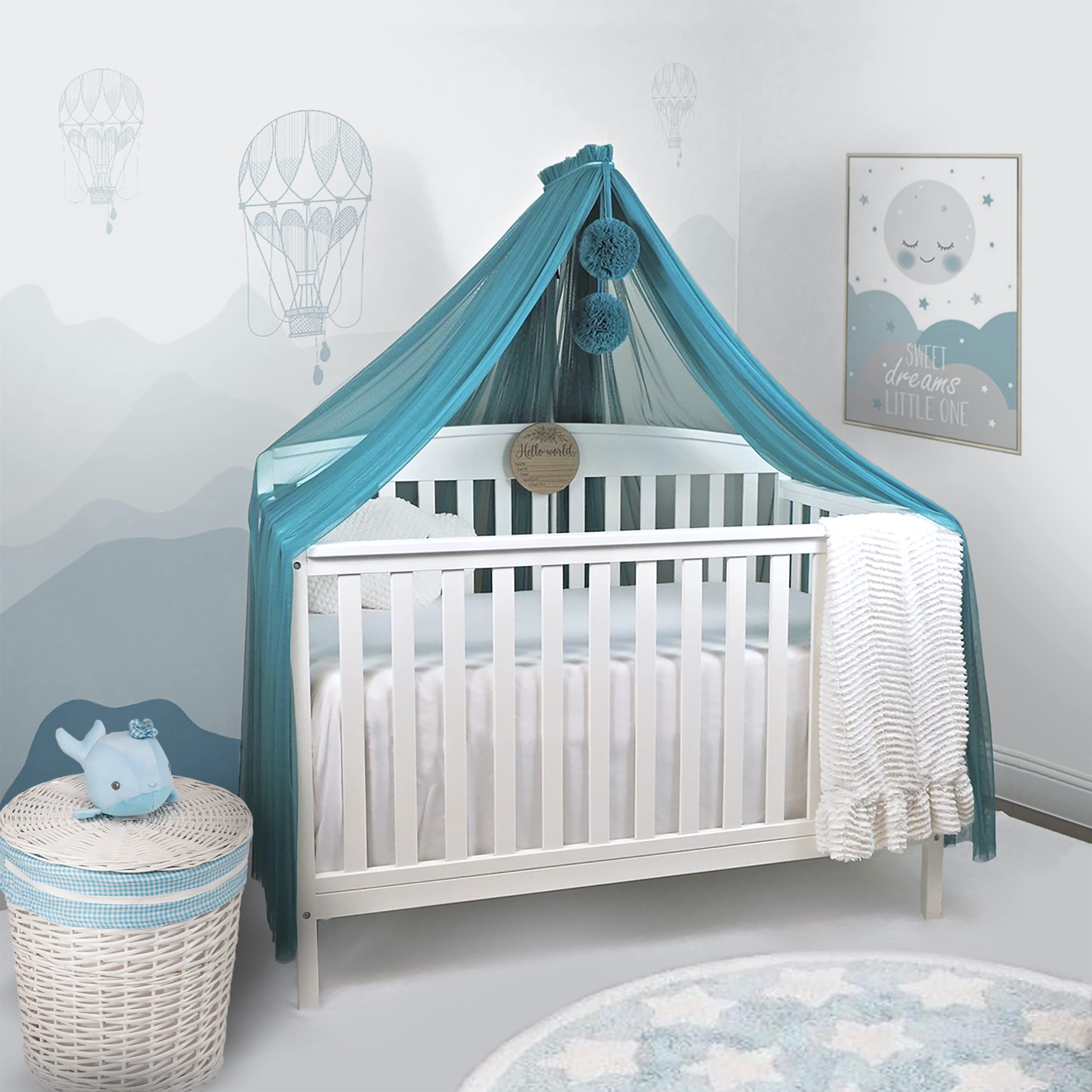 **Nursery Crib Canopy Net - Baby Bed Canopy for Girls & Boys Room - Customizable Crib Canopy with Mosquito Protection - Perfect for Infant, Toddler & Nursery Decor (Castleton Green) - Ideal for Baby Showers, Nurseries & Cozy Bedtime**
