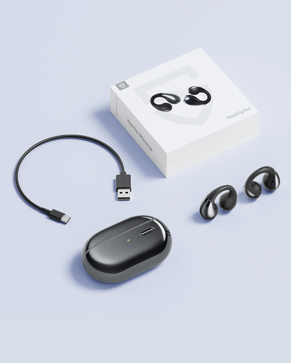 SoundPEATS Open Ear Clip On Wireless Earbuds PearlClip Pro - Bluetooth 5.3 Headphones with 16.2mm Drivers, IPX5 Waterproof for Running, Cycling, Gym Workouts & Outdoor Sports