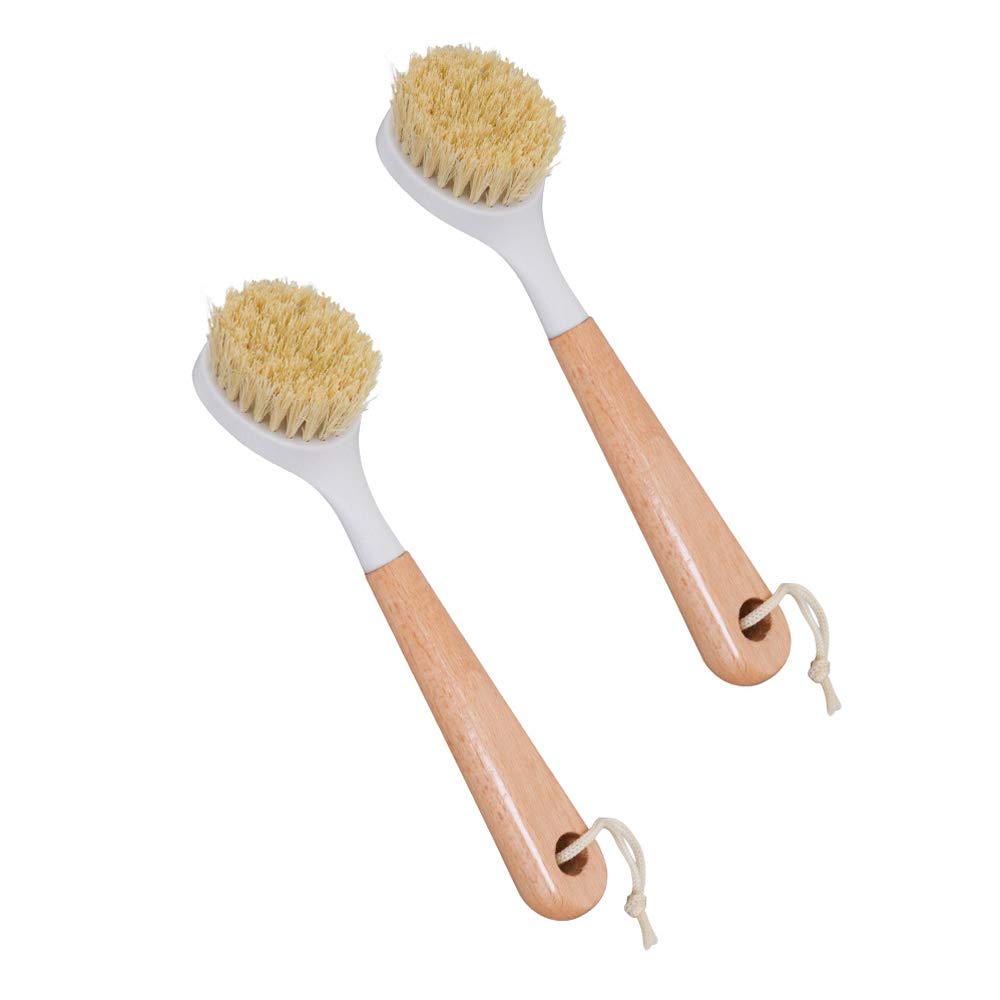 Eco-Friendly Coconut Fiber Dish Washing Brush Set - 2 Pack Natural Scrub Brush for Kitchen Cleaning | Perfect for Pots, Pans, Dishes & Delicate Cookware