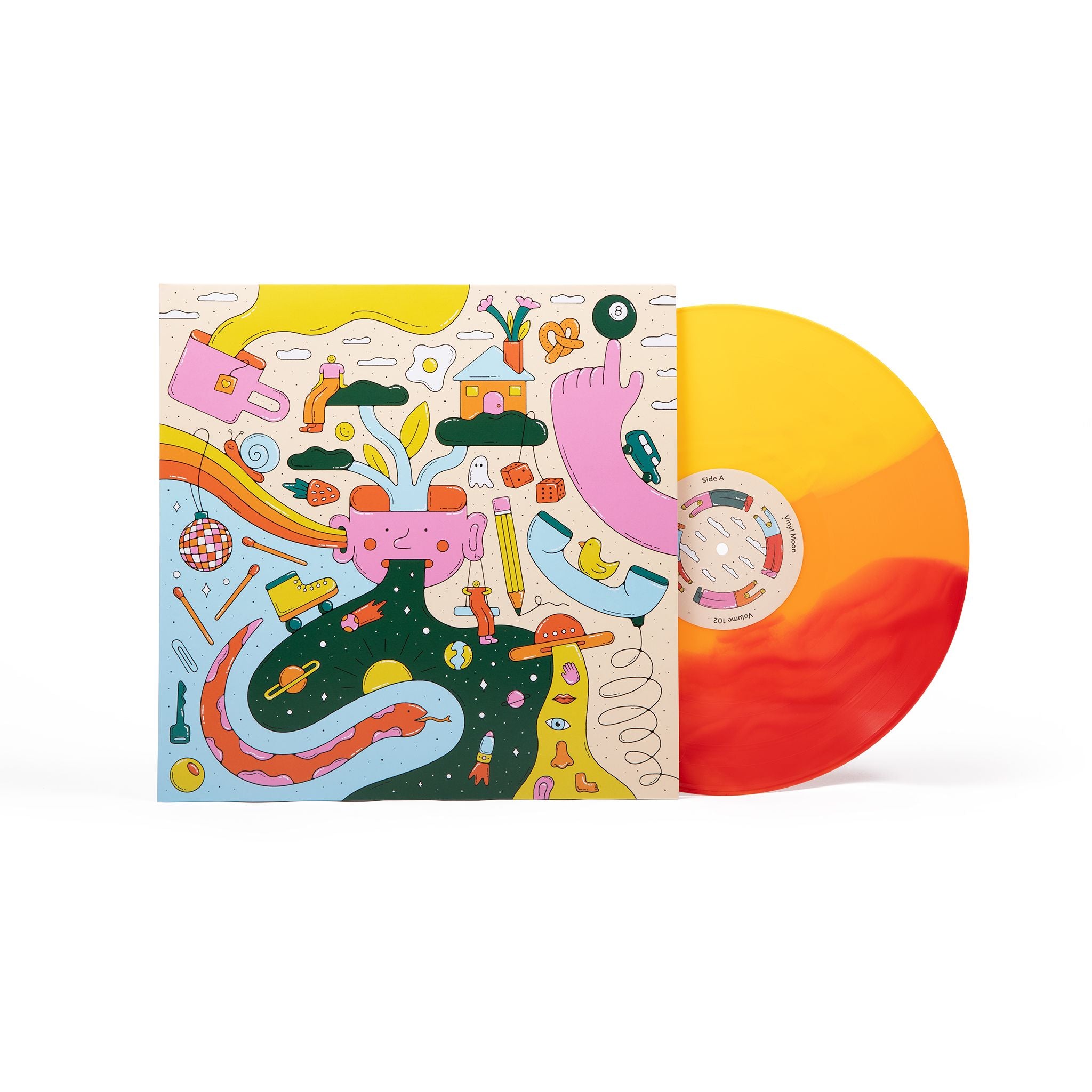 VIP // Yellow red and orange swirl vinyl