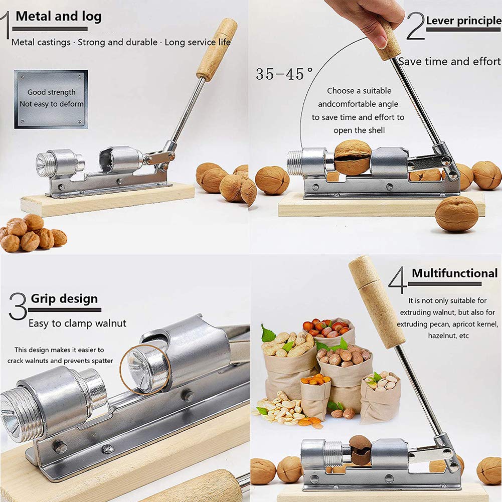 Heavy Duty Nutcracker Tool for Walnuts, Pecans, Almonds - Kitchen & Camping Use