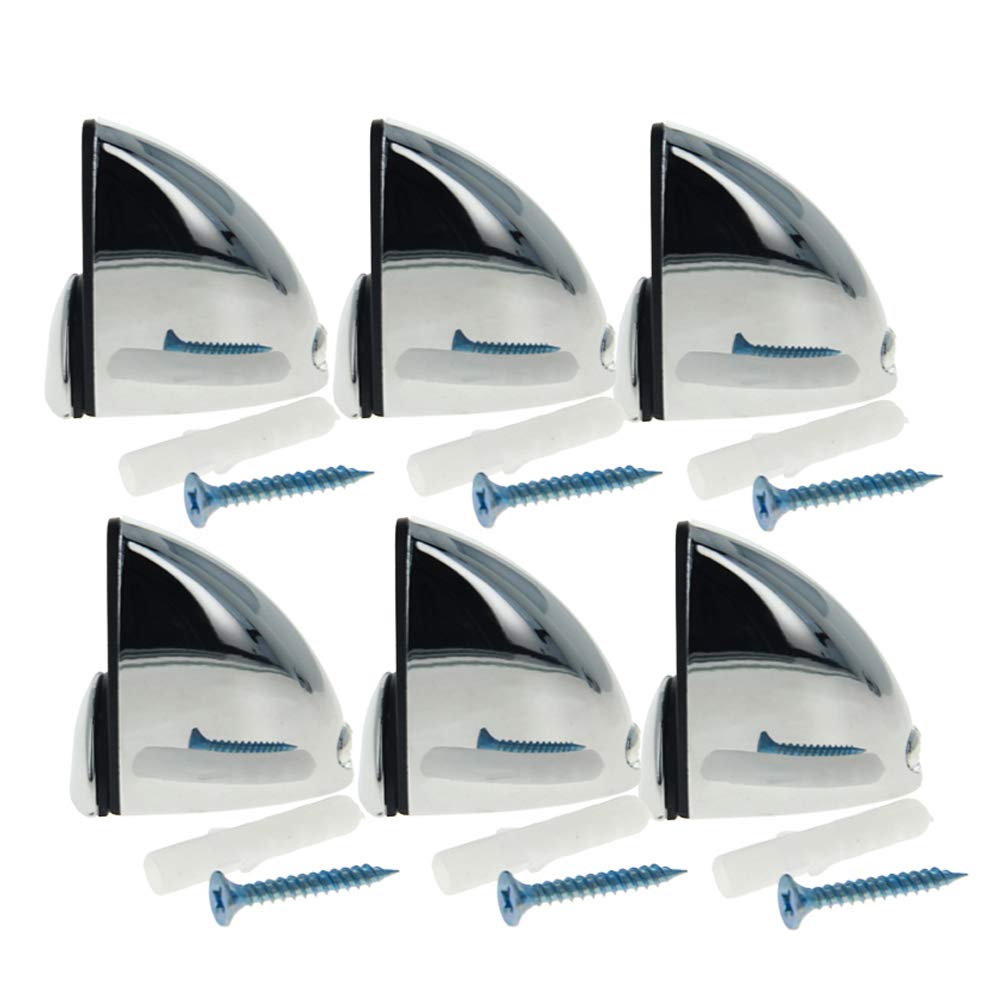 MroMax 6Pcs Adjustable Shelf Brackets for Wood & Glass - Heavy Duty Zinc Alloy Wall Mounted Supports (3-15mm Thickness) - Eagle Beak Design with Glossy Finish - Perfect for Floating Shelves, Kitchen, Bathroom & Home Decor
