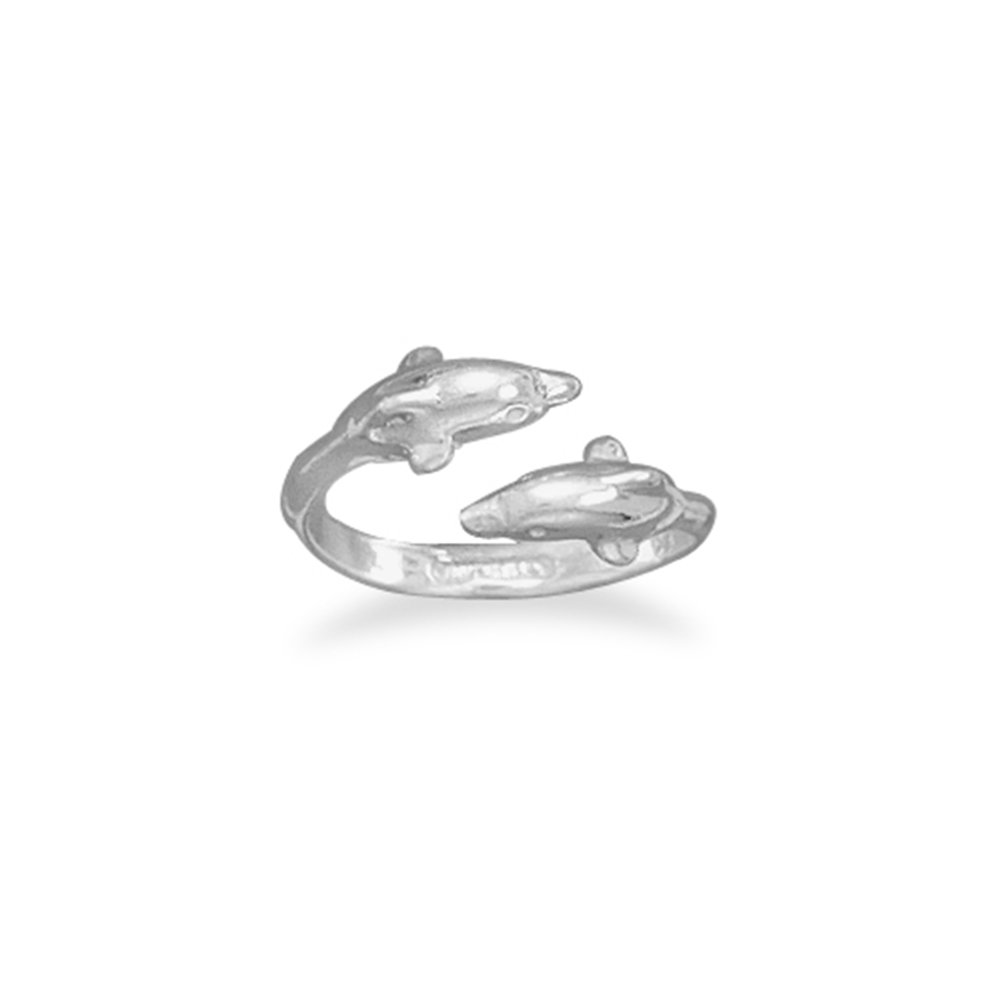 Adjustable Dolphin Ring - Sterling Silver Wrap Ring for Women - Perfect for Beach, Ocean & Summer Fashion Accessories