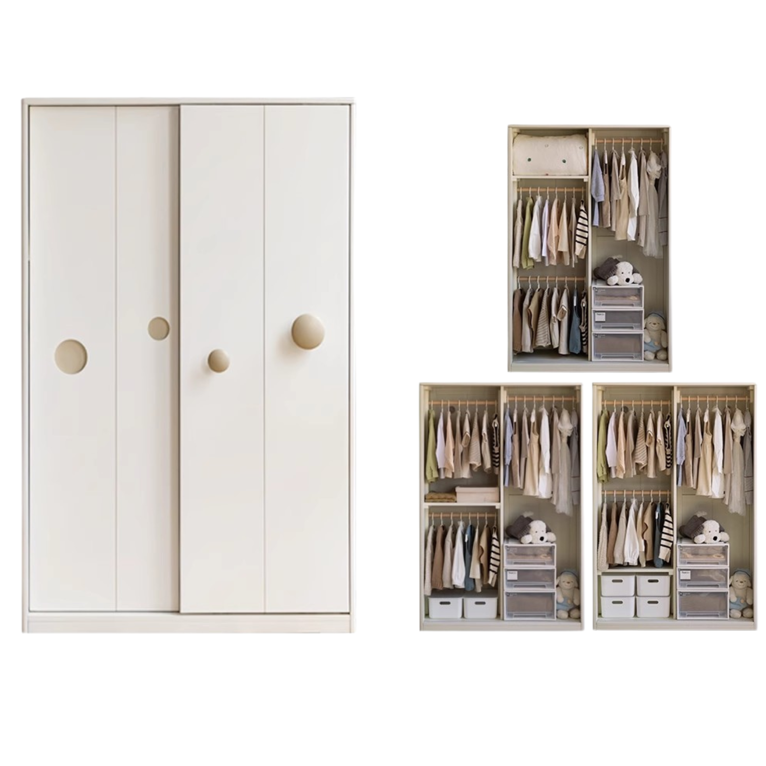 55.1x22x70.8 inch / 140x56x180 cm / White color / Sliding door wardrobe