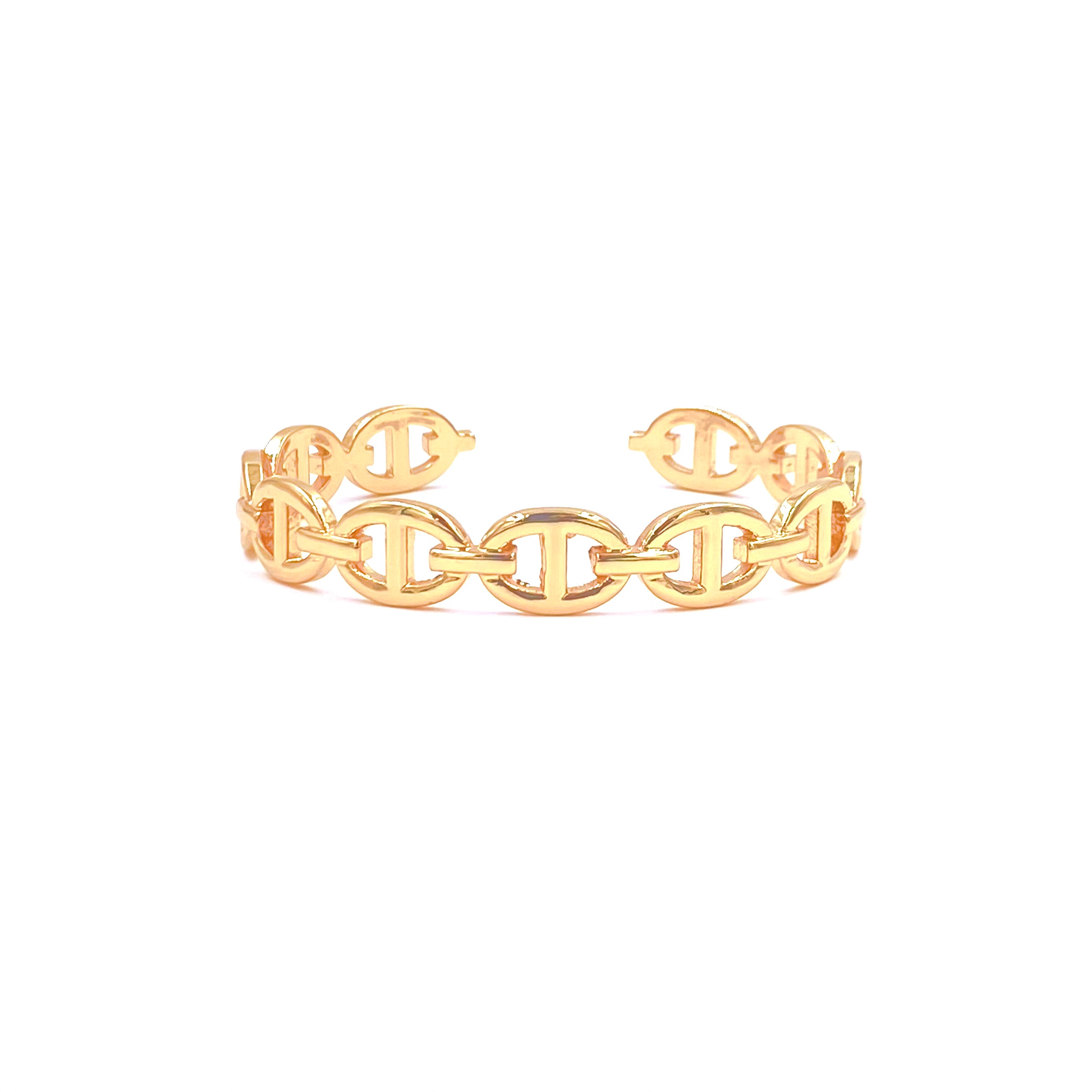 Ashley Gold Stainless Steel Open Bangle Bracelet for Women - Elegant Adjustable Cuff for Everyday Wear & Special Occasions