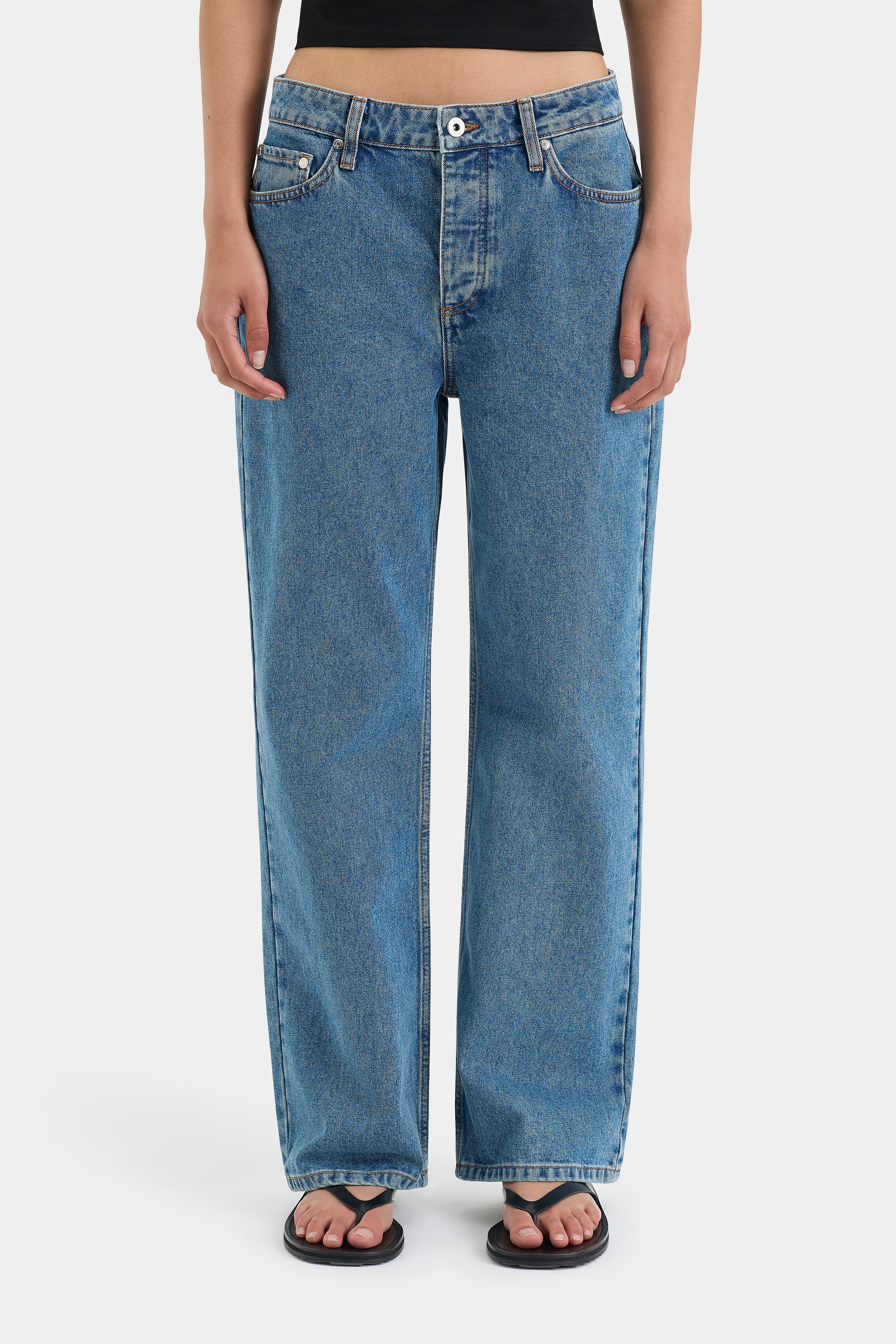 Classic Straight Leg Jeans for Women - High Waist Denim Pants with Stretch - Perfect for Casual Wear, Office & Everyday Outfits
