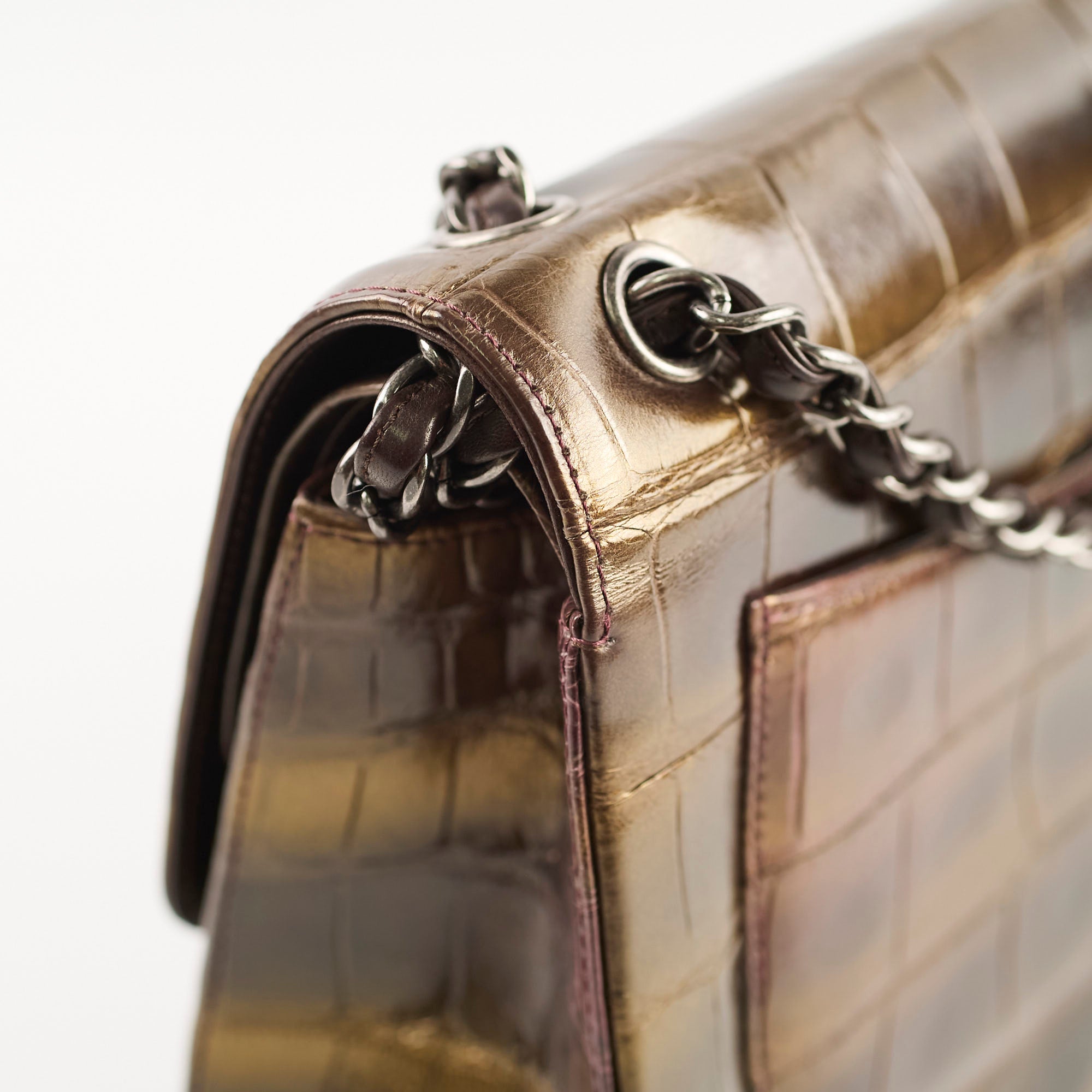 Chanel Metallic Alligator Jumbo 14 Series Luxury Handbag - Perfect for Evening Events, Parties & Special Occasions