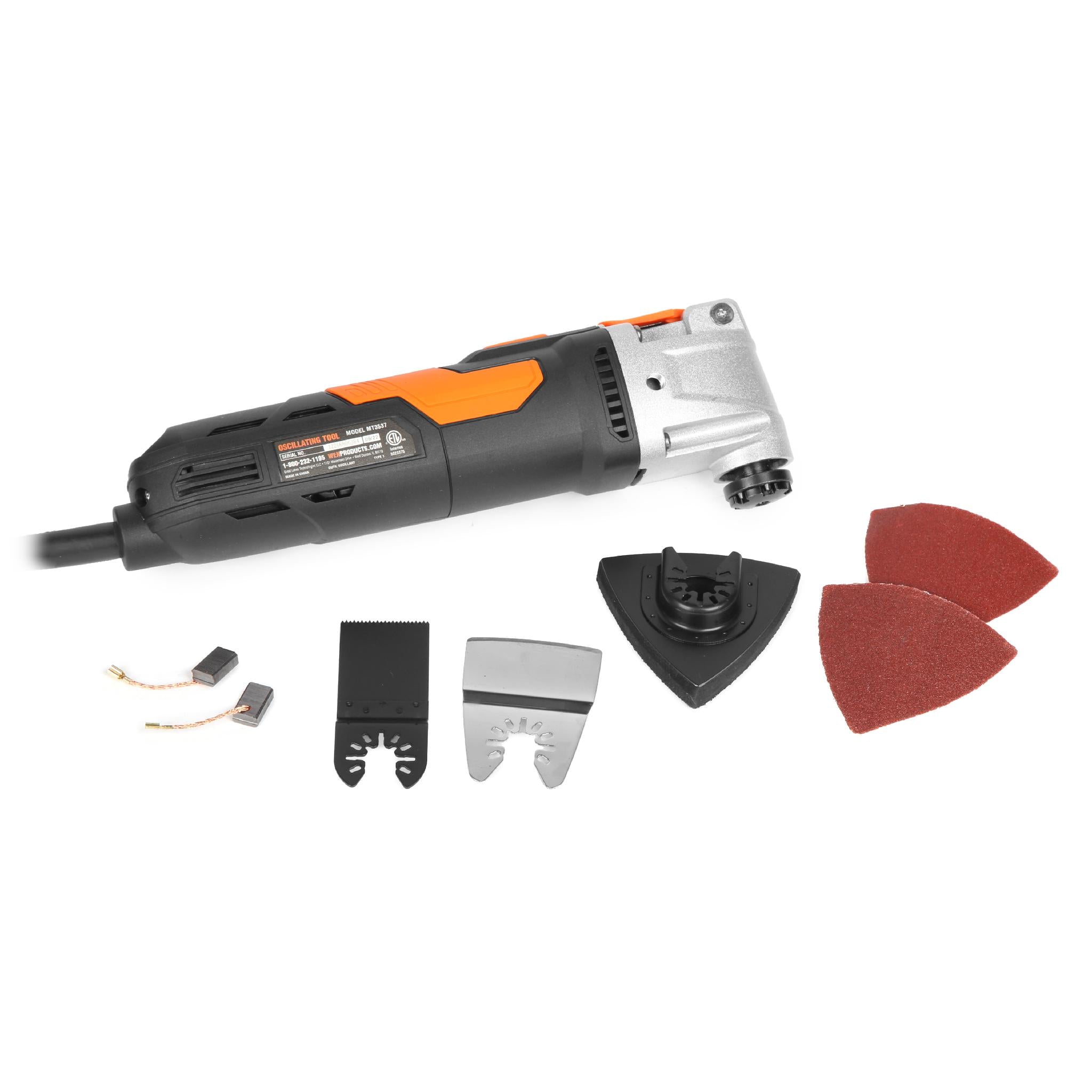 WEN MT3537 3.5A Multi-Function Oscillating Tool Kit with 6 Accessories & Carrying Case - Perfect for Woodworking, DIY Projects, and Home Renovations