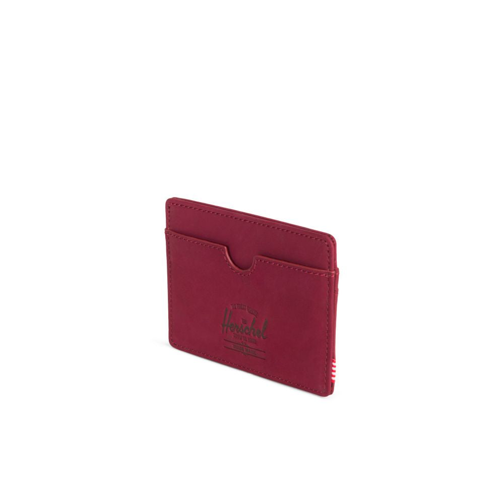 Herschel Beaded Collection Charlie Wallet - Windsor Wine/Nubuck Leather | Stylish RFID-Blocking Wallet for Travel & Everyday Use