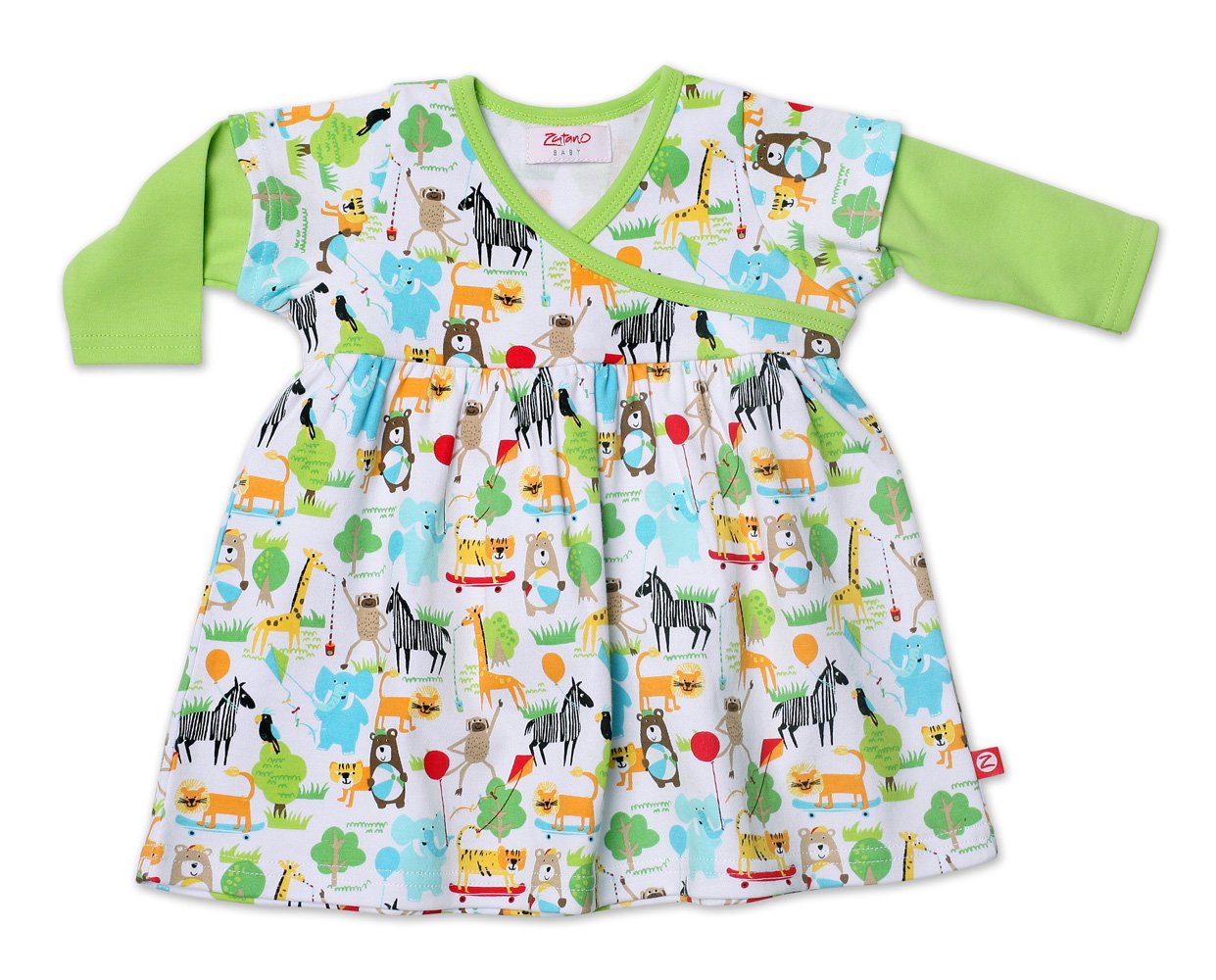 Zutano Floral Print Long Sleeve Wrap Dress for Women - Soft Cotton Baby & Toddler Wrap Dress - Perfect for Playdates, Family Photos & Special Occasions