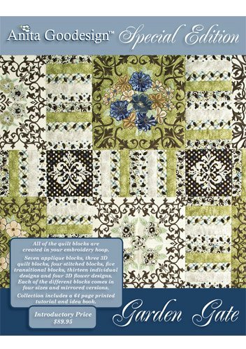 Anita Goodesign Garden Gate Special Edition Embroidery Design - Floral Patterns for Quilting, Home Decor & DIY Craft Projects