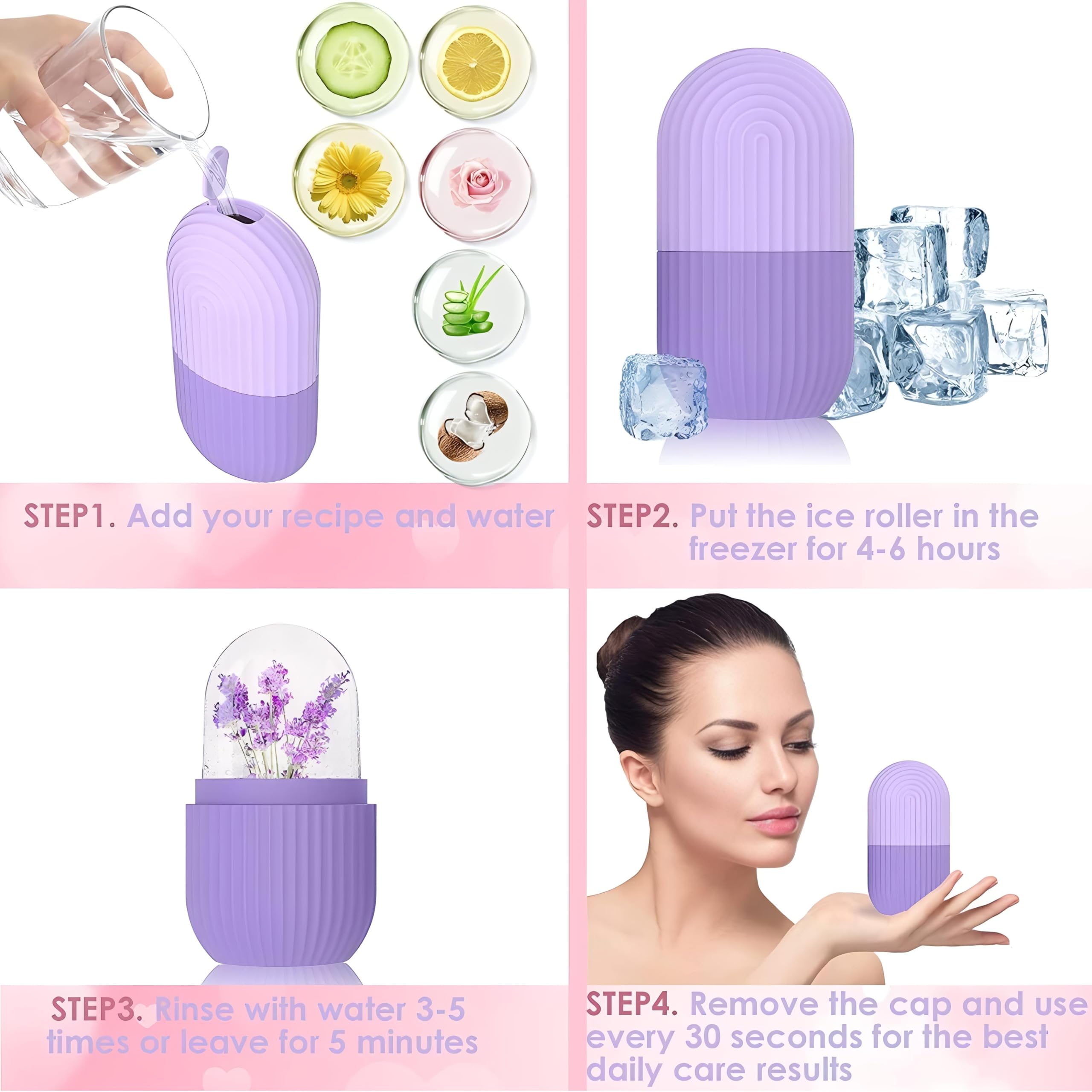 Ice Roller for Face Massage - Reusable & Unbreakable Face Ice Roller for Men & Women | Reduces Puffy Eyes & Promotes Glowing Skin | Perfect for Morning Routine, Post-Workout Recovery & Skincare Therapy (Pack of 1)