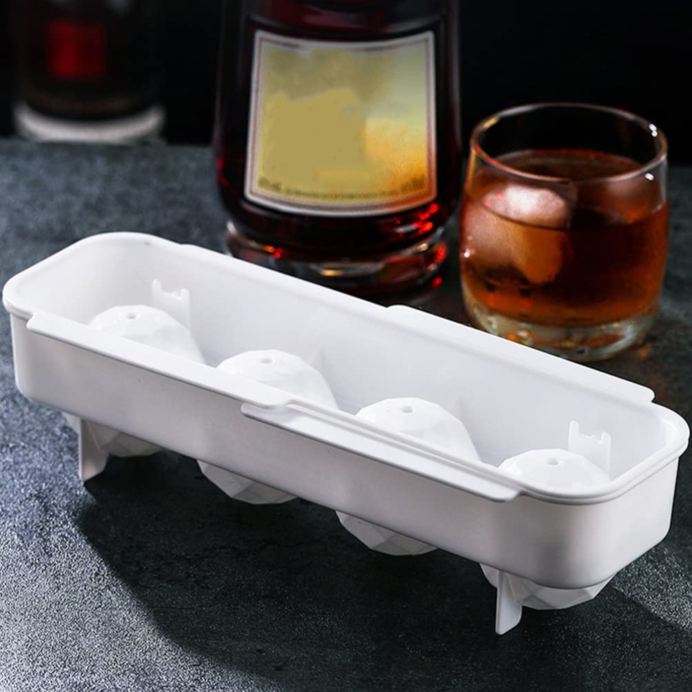 Premium Silicone Ice Cube Tray with Lid - 2 Pack Mini Ice Maker for Drinks, Smoothies & Cocktails | 4 Grids Ice Storage Container for Freezer, Party, Kitchen & Bar Use