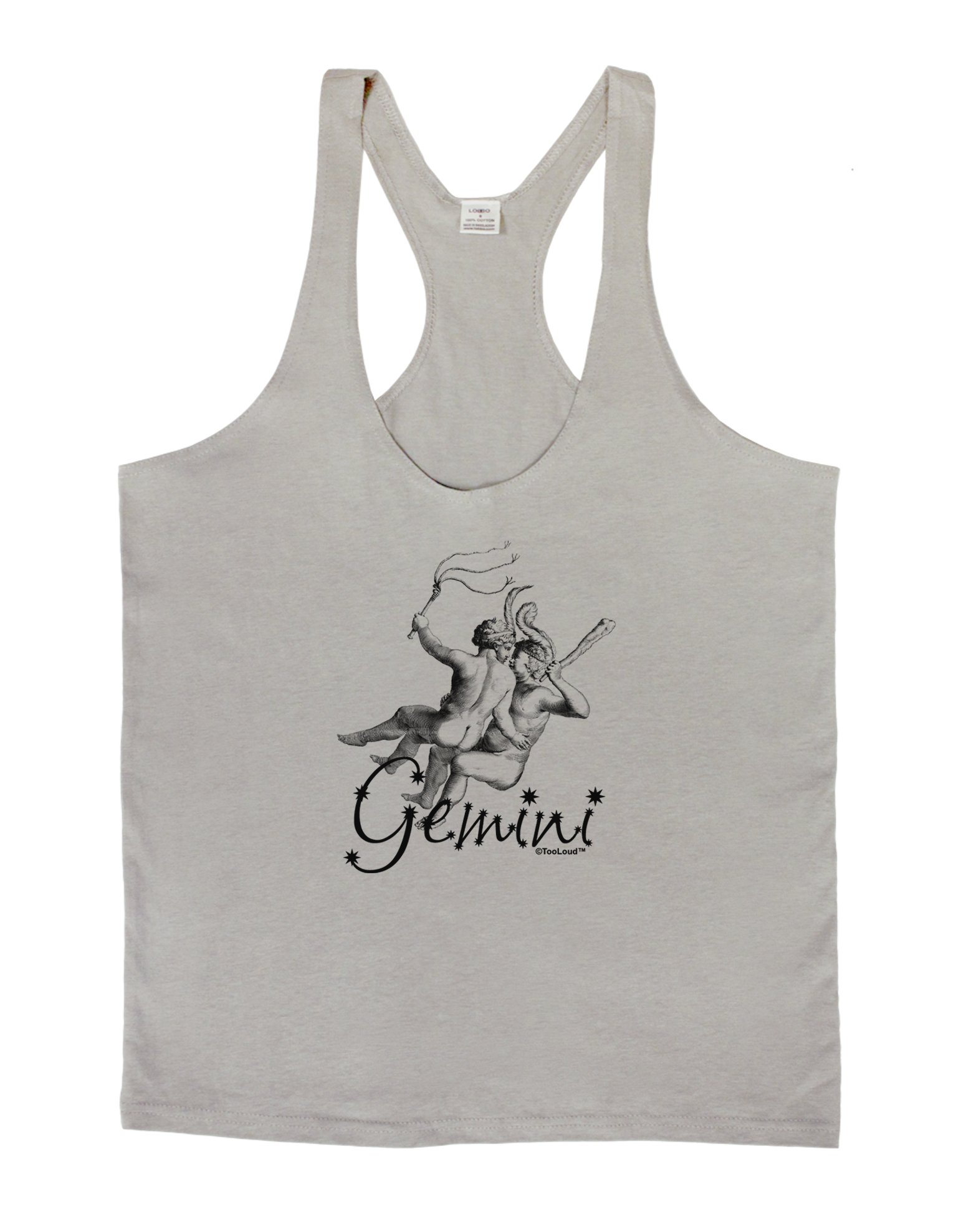 LOBBO TooLoud Gemini Graphic Men's Muscle Tank Top - Summer Workout, Gym, Beach & Casual Wear