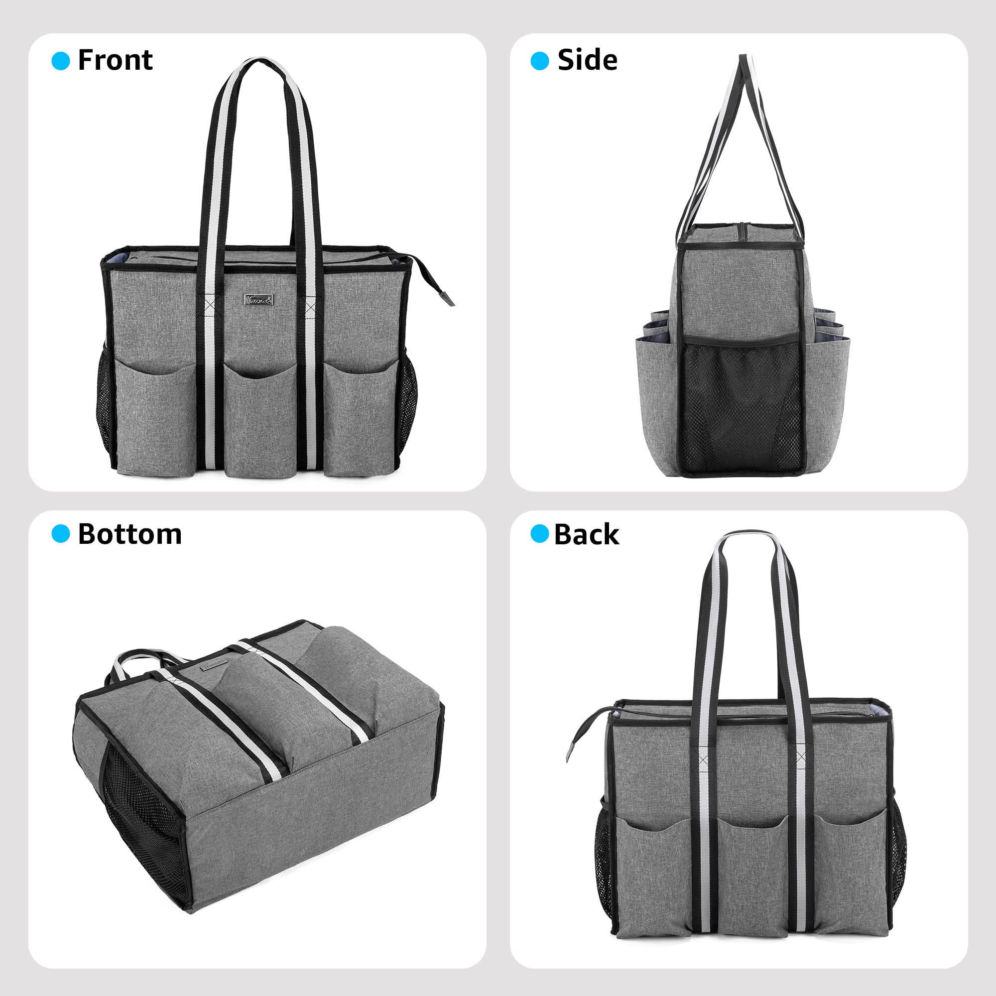 Trunab Large Utility Tote Bag for Women - Durable Work Bag with 15.6