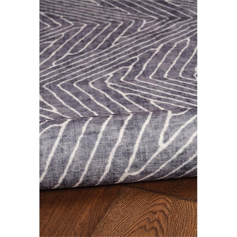 Linon Washable Lathan Polyester 5'x7' Area Rug in Gray - Soft Non-Slip Living Room Rug for Bedroom, Office & Home Decor