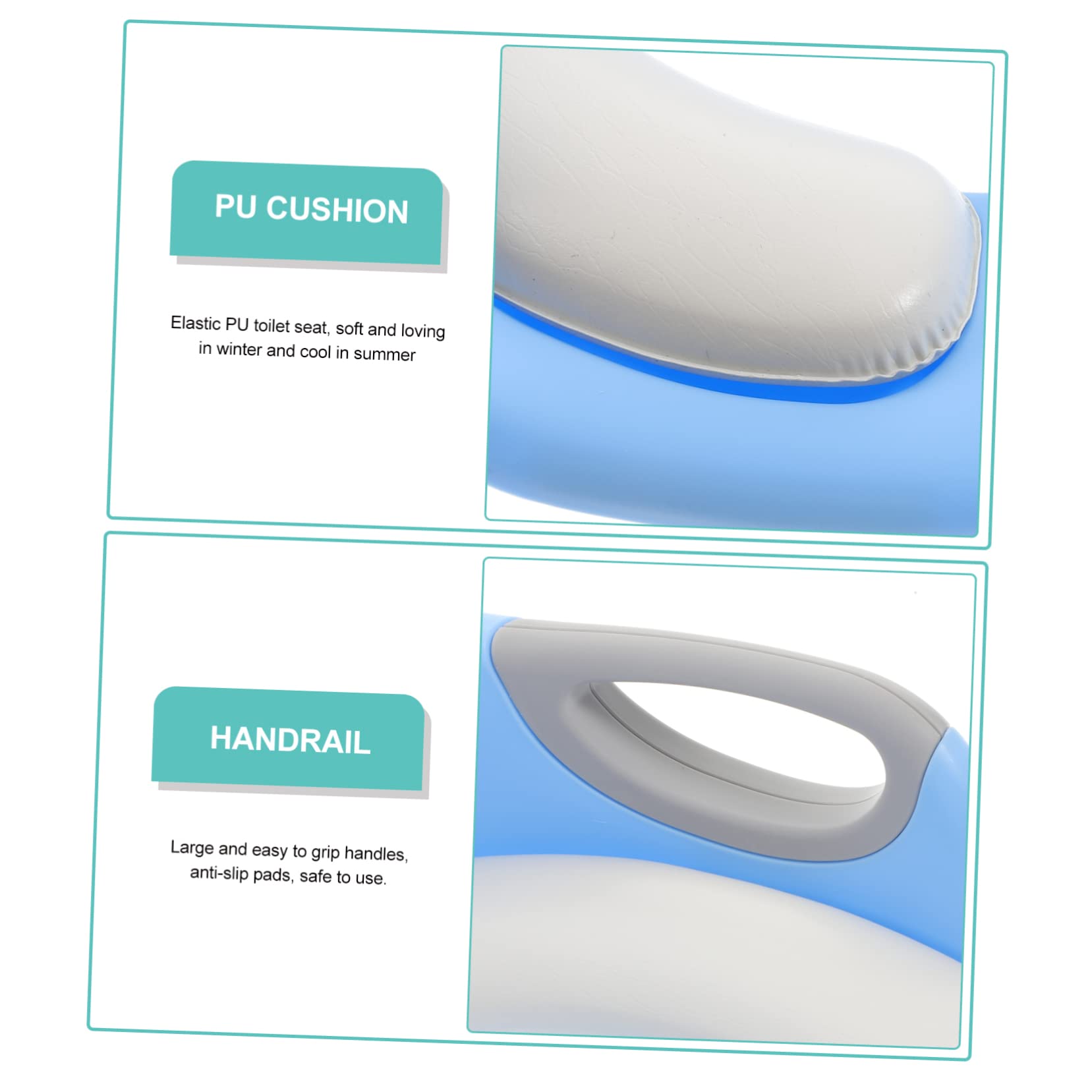 HEMOTON 1-Piece Soft PU Blue Toilet Trainer Seat Ring - Non-Slip Potty Training Cover for Toddlers & Kids | Perfect for Home, Travel & Daycare Use