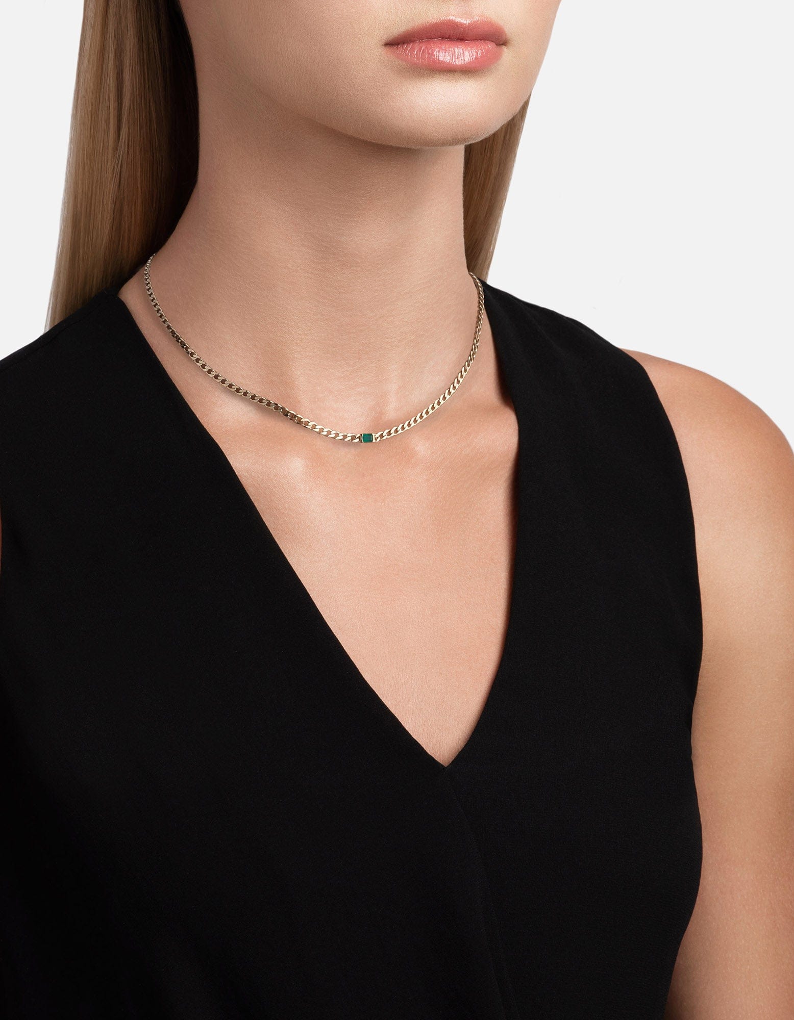 Lyra Emerald Choker Necklace - 18K Gold Vermeil Statement Jewelry for Women - Perfect for Weddings, Parties & Special Occasions