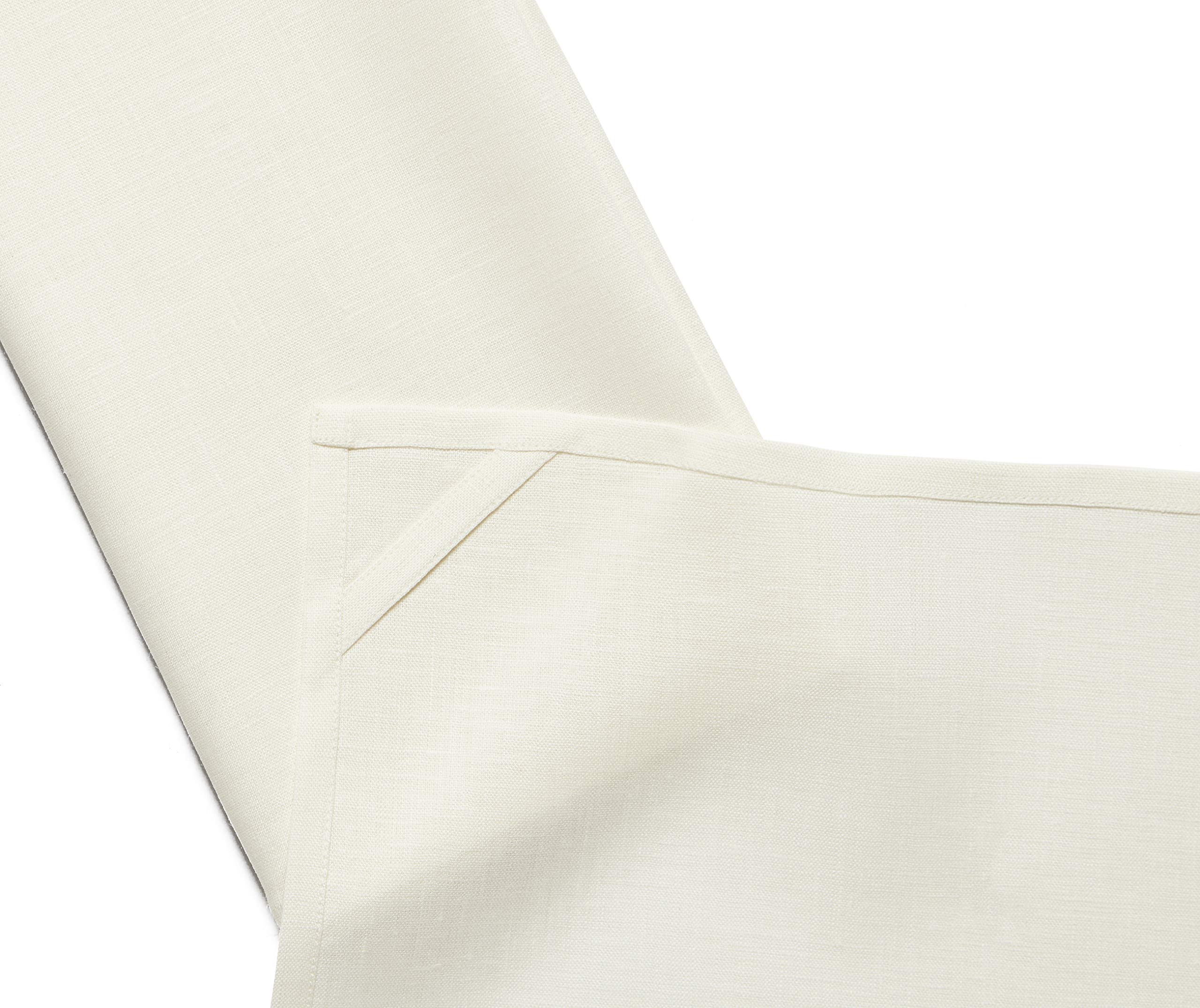 Premium 100% Pure Linen Kitchen Towels Set of 2 - Ivory 17x26 Inch - Handcrafted European Flax - Machine Washable - Eco-Friendly Dish & Tea Towels for Cooking, Baking & Home Decor