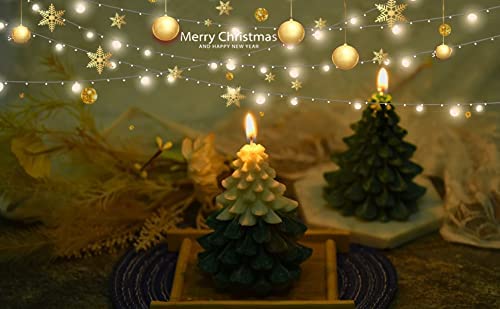 Christmas Scented Candles Gift Set - 2 Pack Tree Shaped Soy Wax Candles for Holiday Decor & Gifts
