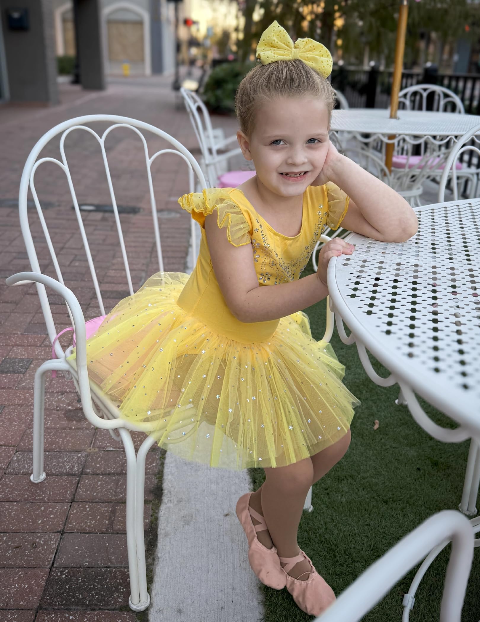 Zaclotre Girls Ballet Leotard with Ruffle Sleeves & Shiny Tutu Skirt - Dance Costume for Ballet, Recital, Competition & Performance - Perfect for Toddler Ballerinas Ages 3-8