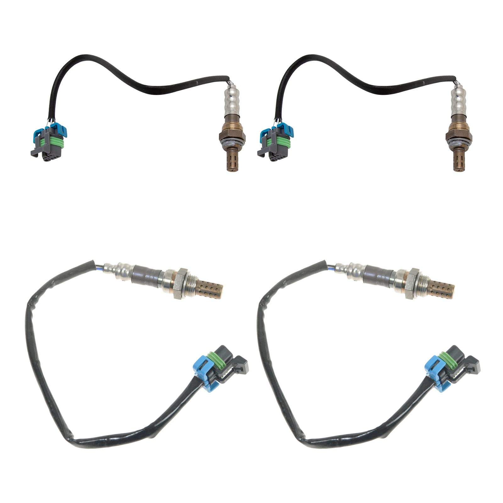 TRQ Oxygen O2 Sensor Upstream & Downstream Set of 4 Compatible with Chevy Express & GMC Savana Van 2003-2022 - Improve Fuel Efficiency & Reduce Emissions for Smoother Rides