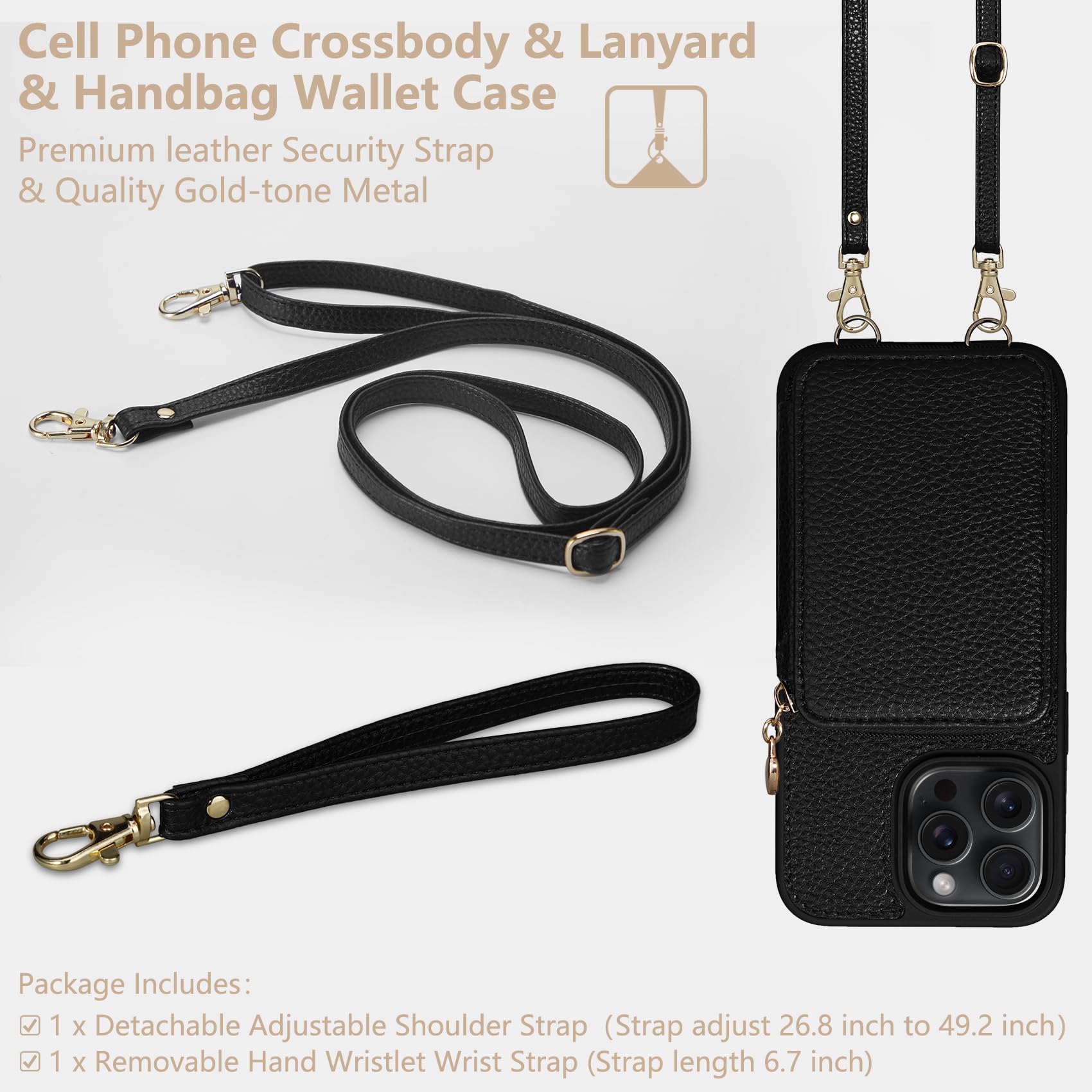 Keallce Leather Wallet Case for iPhone 16 Pro 6.3