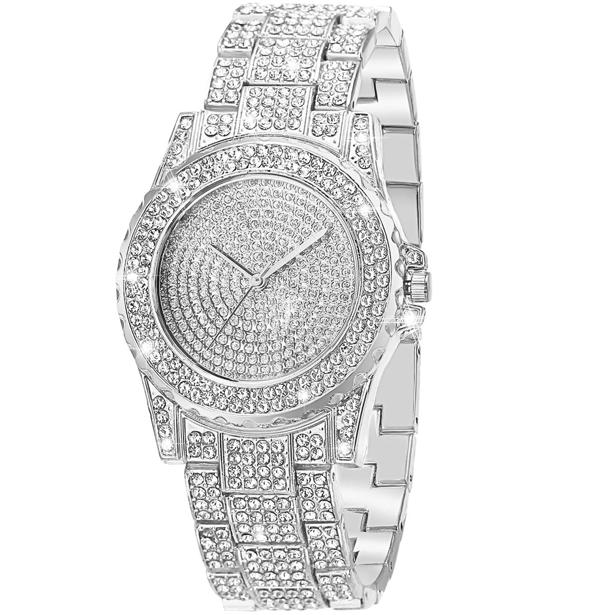ManChDa Diamond Watch for Women - Iced Out Luxury Bling Rhinestone Watch with Sparkling Crystals - Perfect for Parties, Weddings & Special Occasions