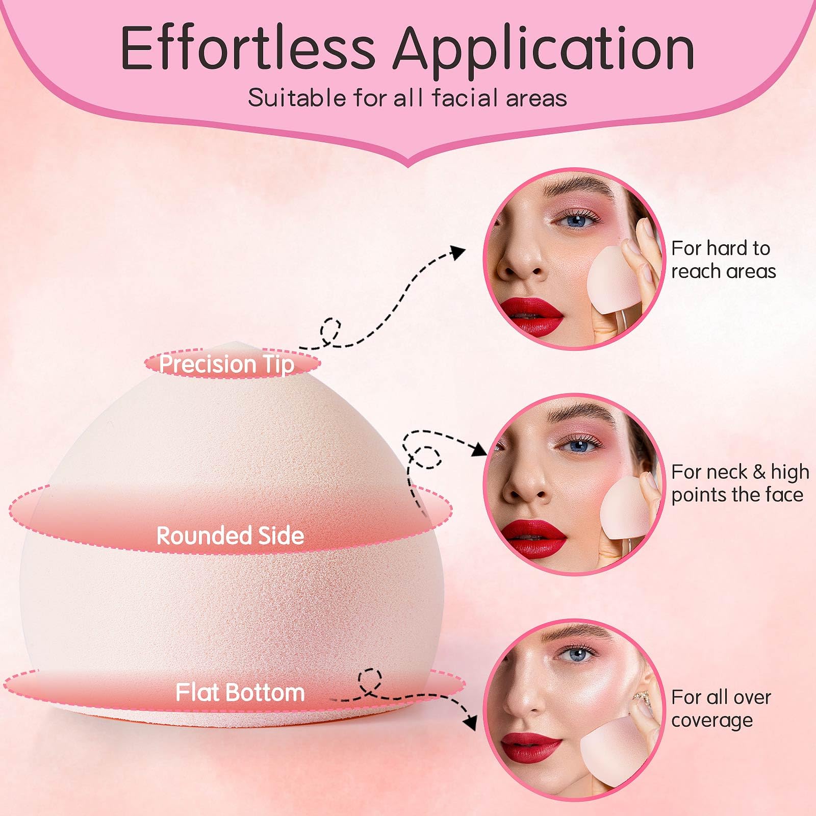 Beauty Blender Makeup Sponge - 1 Count, Latex-Free & Cruelty-Free Vegan Makeup Sponge for Liquid Foundation, Powder & Cream - Peach Shape for Flawless Blending - Perfect for Everyday Makeup & Professional Use